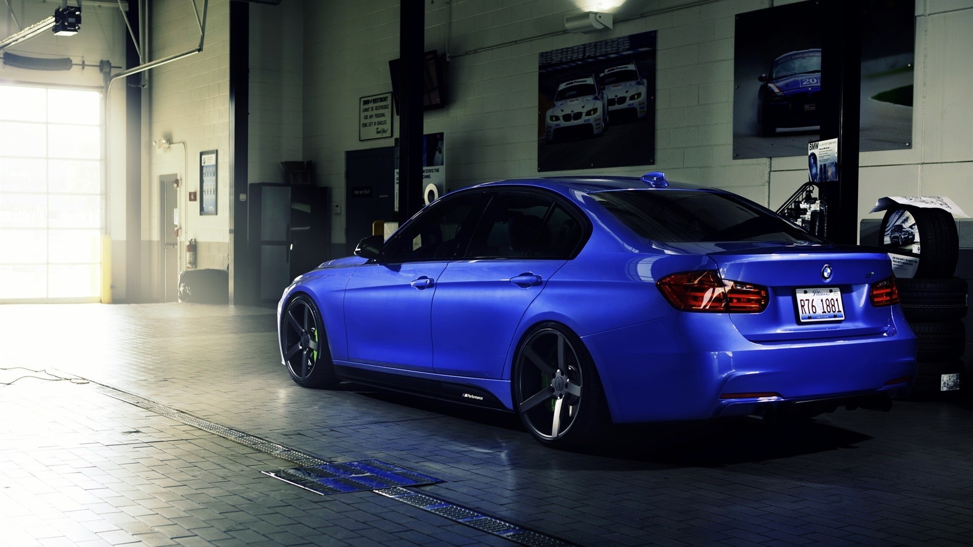 Rear, Car, f, 1080P, View, Blue, BMW, HD Wallpaper