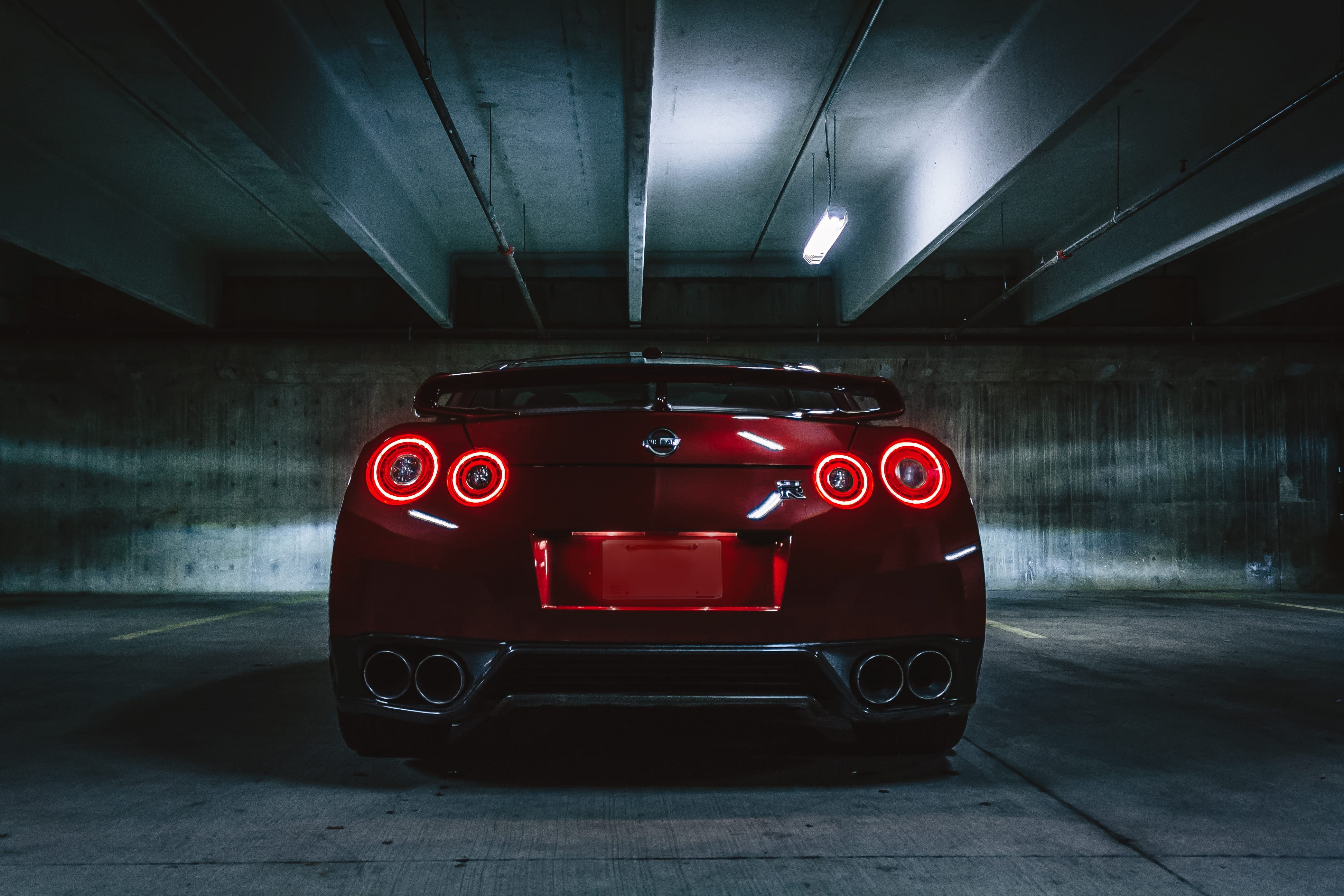 closeup, adventure, no people, car, transportation, motor racing track, parking garage, competition, gtr, indoors, r, sports, nismo, illuminated, urban, HD Wallpaper