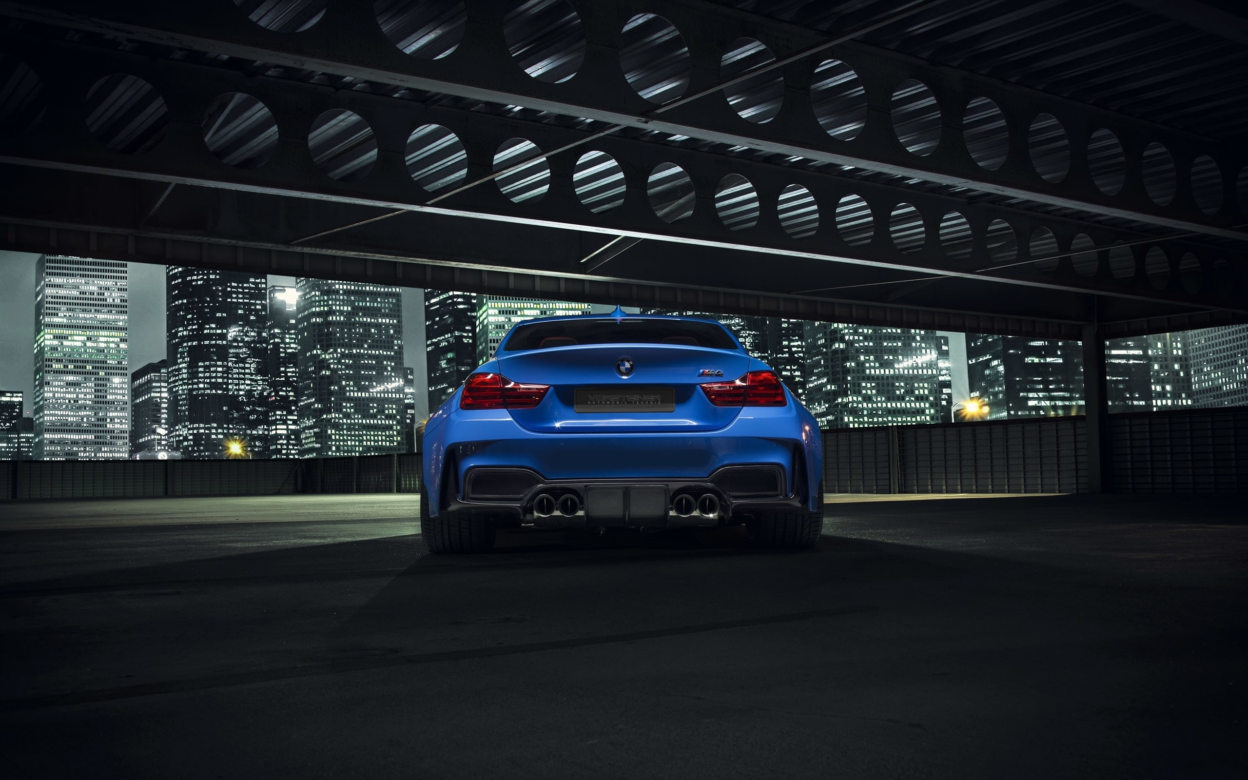 gtrs, Blue, Car, Night, Rear, 2K, BMW, City, vorsteiner, View, HD Wallpaper