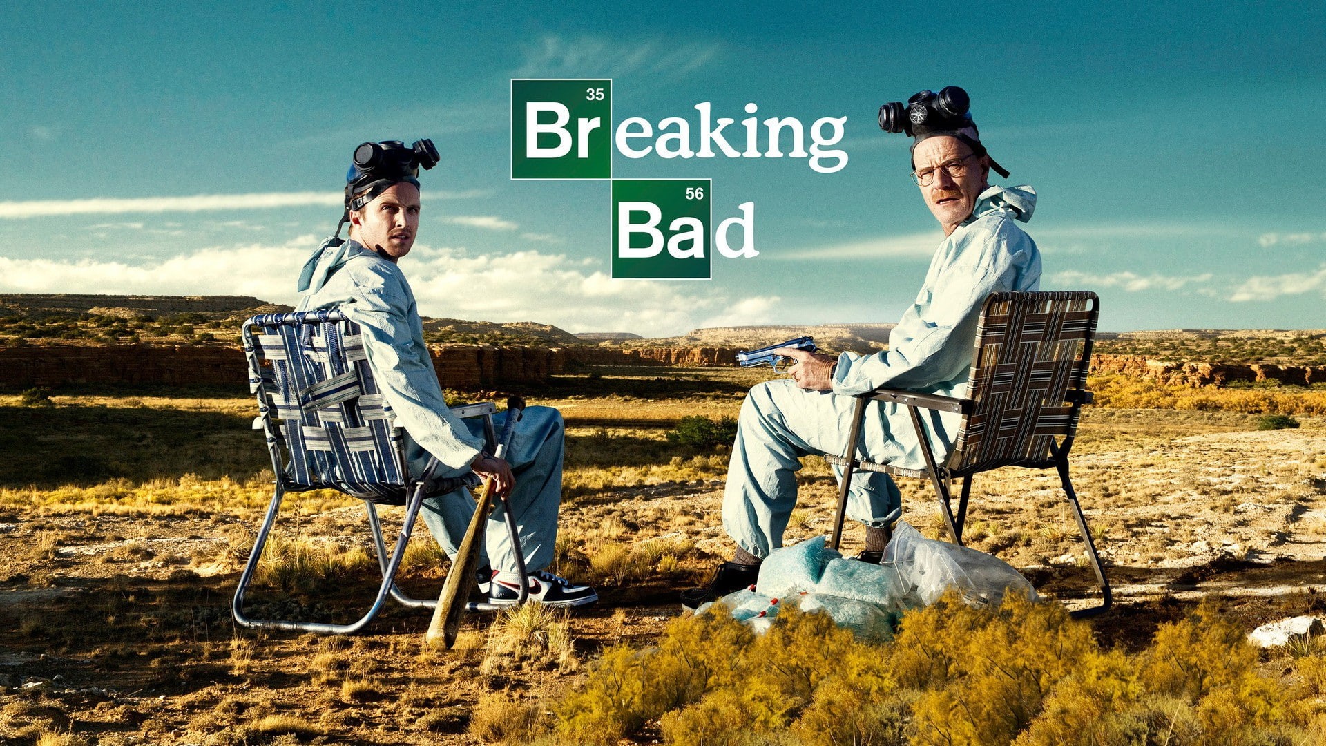 seat, two people, TV, young men, 1080P, Jesse Pinkman, adult, casual clothing, chair, males, nature, young adult, Breaking Bad, full length, women, text, HD Wallpaper
