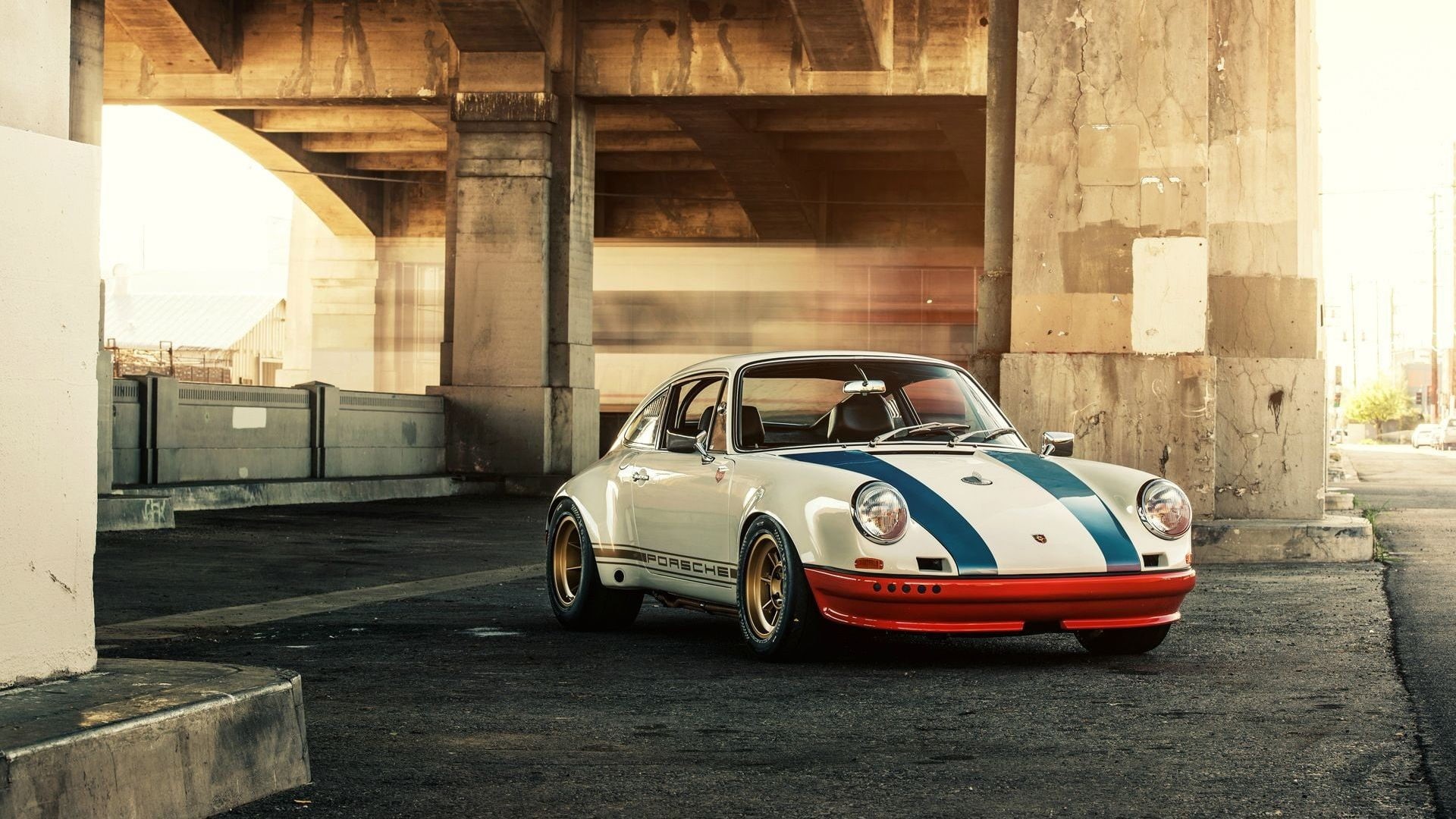 mode of transportation, no people, connection, built structure, white, architectural column, Porsche 911, on the move, parking garage, land vehicle, bridge - man made structure, HD Wallpaper