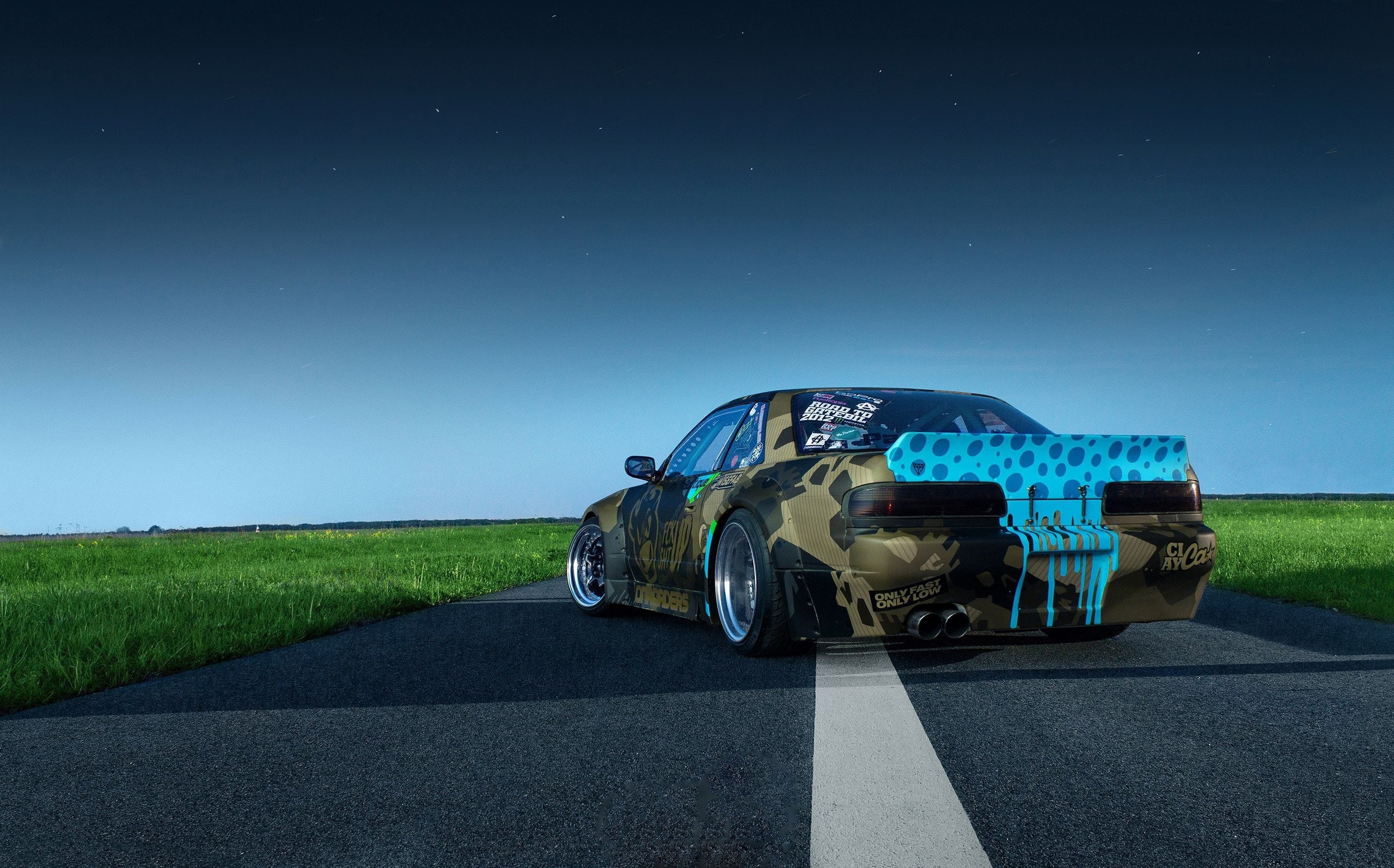 Silvia S13, photography, stars, games, Work Wheels, Nissan S13, hd, nissan silvia, japanese, cars, n, art, Norway, EVENING, s, jdm, 2560x1595 px, Nissan Silvia S13, HD Wallpaper