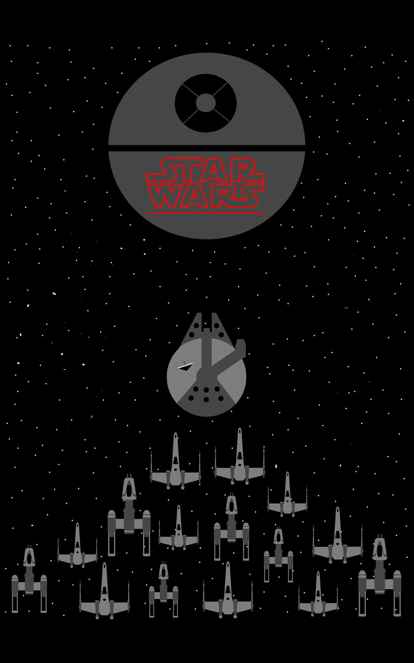 portrait display, clock, indoors, X-wing, wars, deadline, business, western script, shape, Star Wars, space, close-up, illustration, no people, Y-Wing, Phone HD Wallpaper