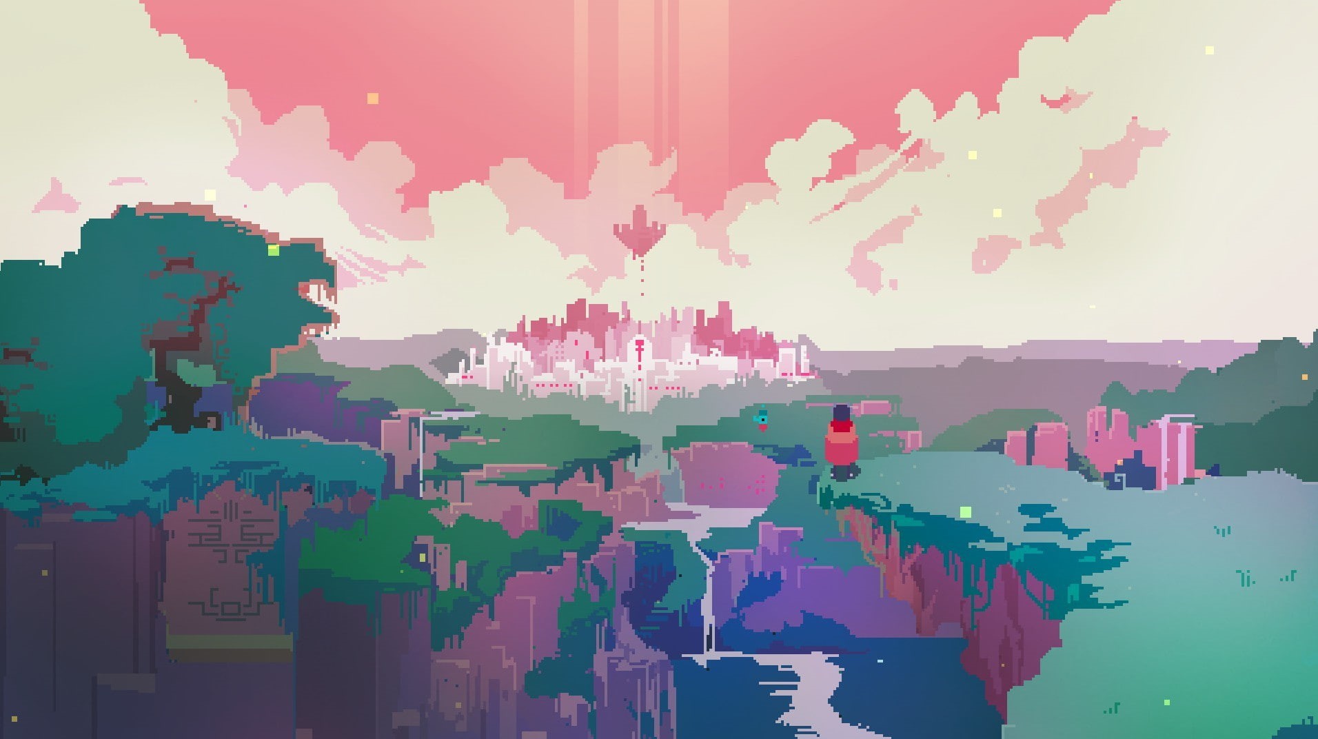 pixels, Hyper Light Drifter, 720P, pixel art, landscape, digital art, video games, fantasy art, HD Wallpaper