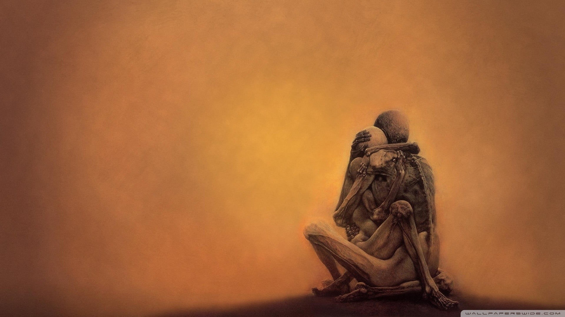 angel, religion, detailed, the past, creativity, human representation, nature, female likeness, brown, 1080P, painting, statue, history, male likeness, HD Wallpaper