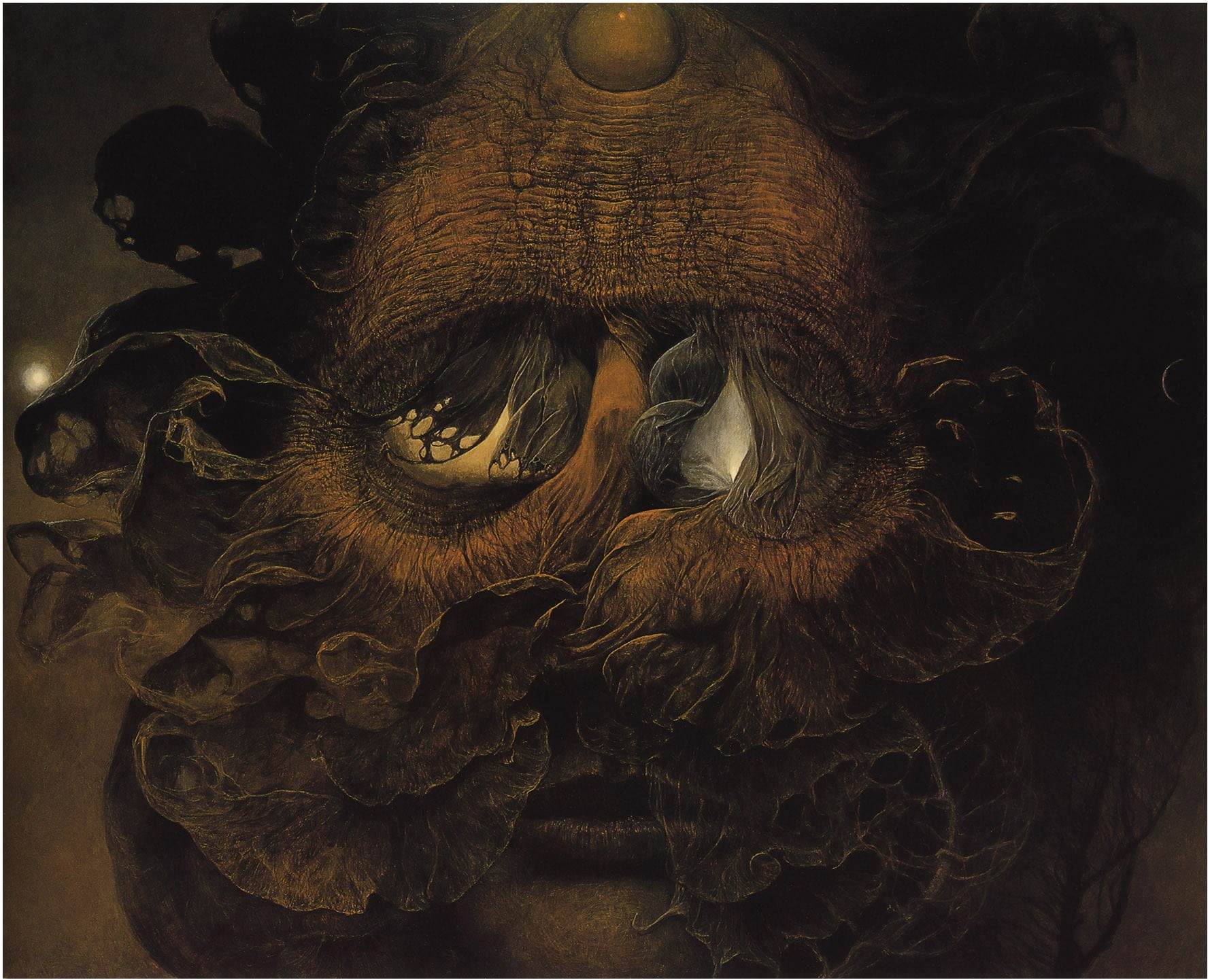 creativity, day, Zdzisław Beksiński, close-up, no people, wall - building feature, art and craft, face, mammal, wood - material, craft, indoors, representation, HD Wallpaper