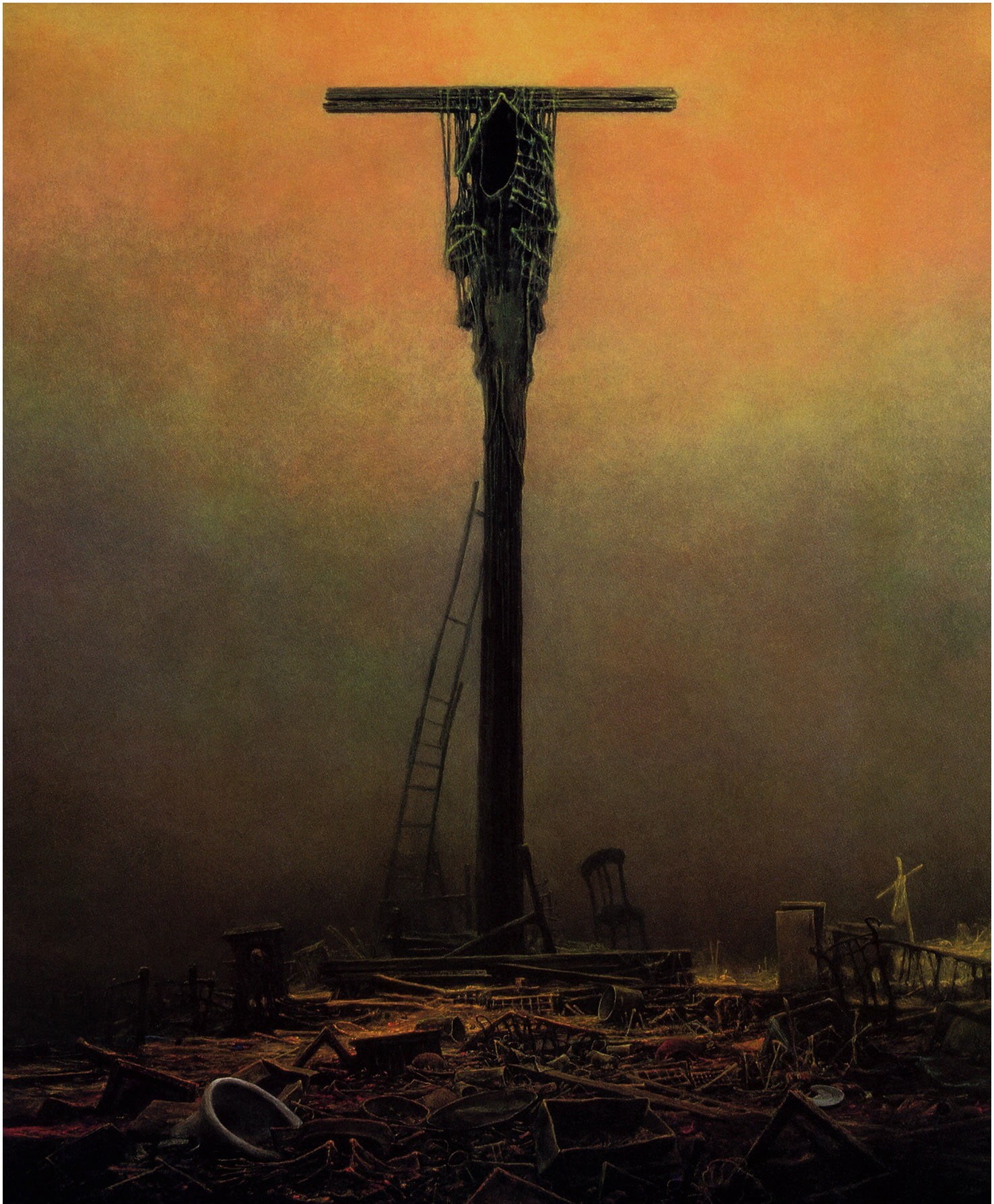 destruction, belief, damaged, land, 720P, cross, untitled, day, environment, architecture, outdoors, no people, nature, religion, spirituality, wood - material, Phone HD Wallpaper