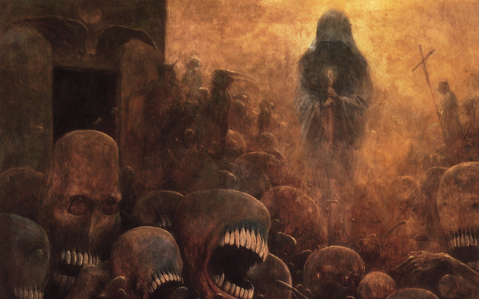 Zdzisław Beksiński, artwork, dark, 720P, HD Wallpaper