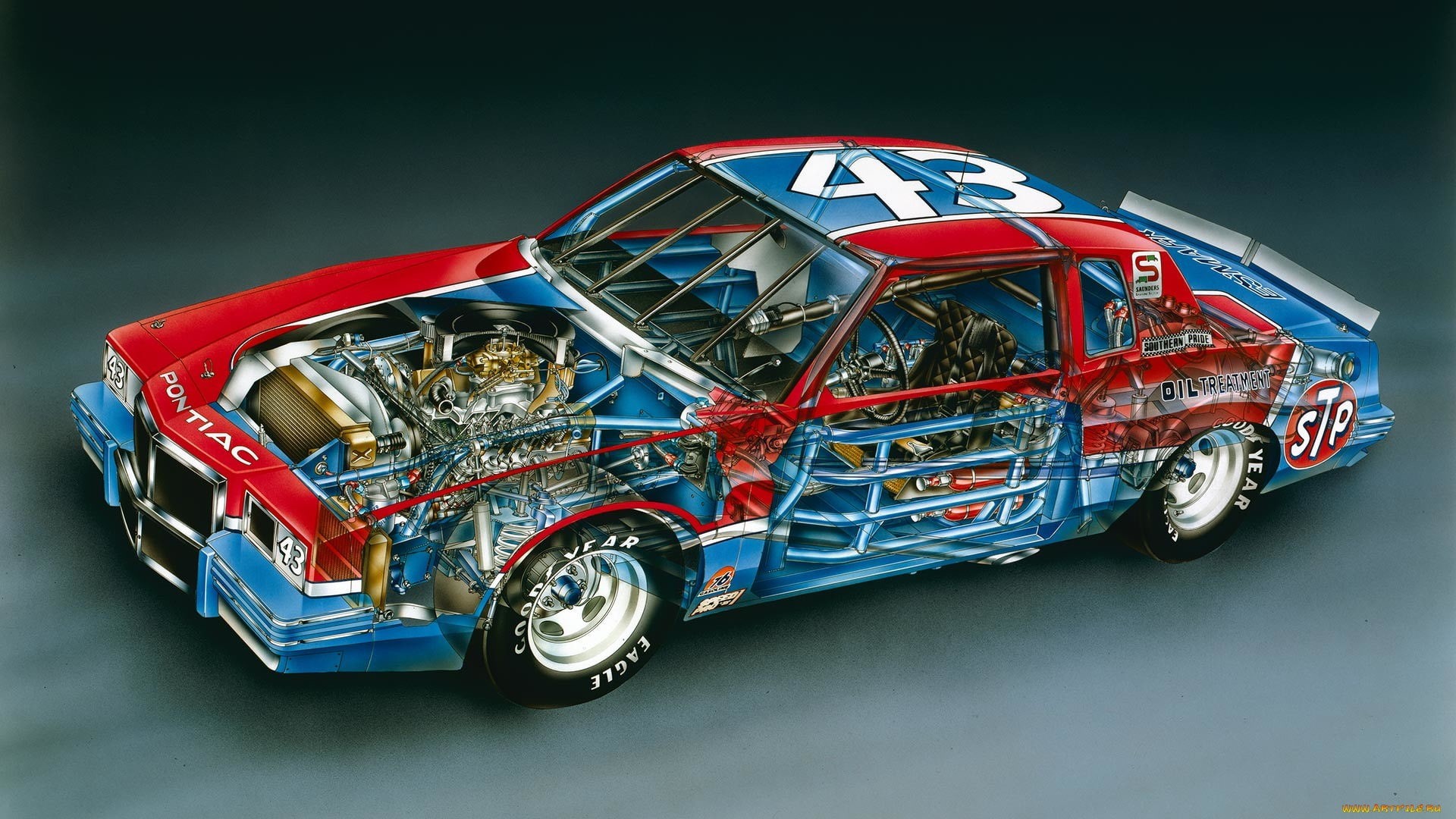 transparency, 1982 (Year), car, Richard Petty, Pontiac, vehicle, 1080P, Nascar, HD Wallpaper
