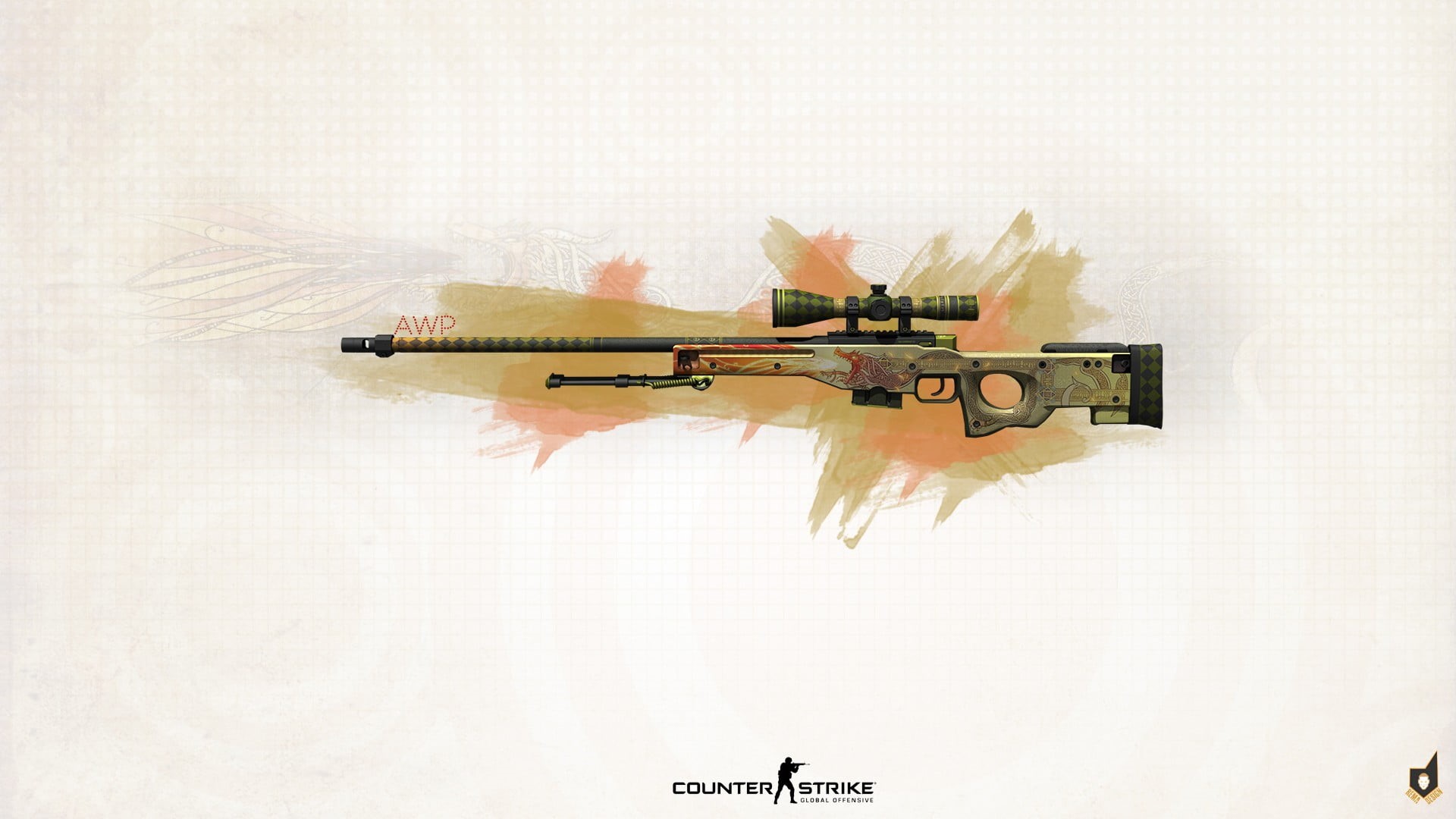 mode of transportation, weapon, plane, indoors, text, copy space, 1080P, sniper rifle, still life, creativity, wall - building feature, Counter-Strike, HD Wallpaper
