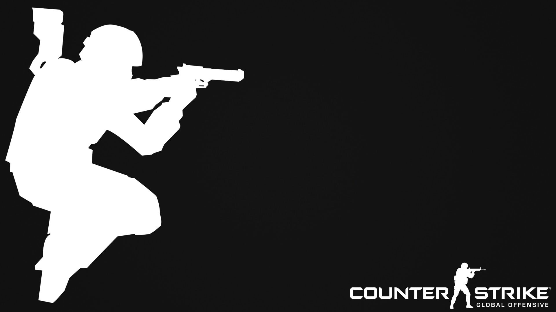 profile view, communication, PC gaming, men, Counter-Strike: Global Offensive, human representation, sign, jumping, 1080P, illustration, black And White, HD Wallpaper