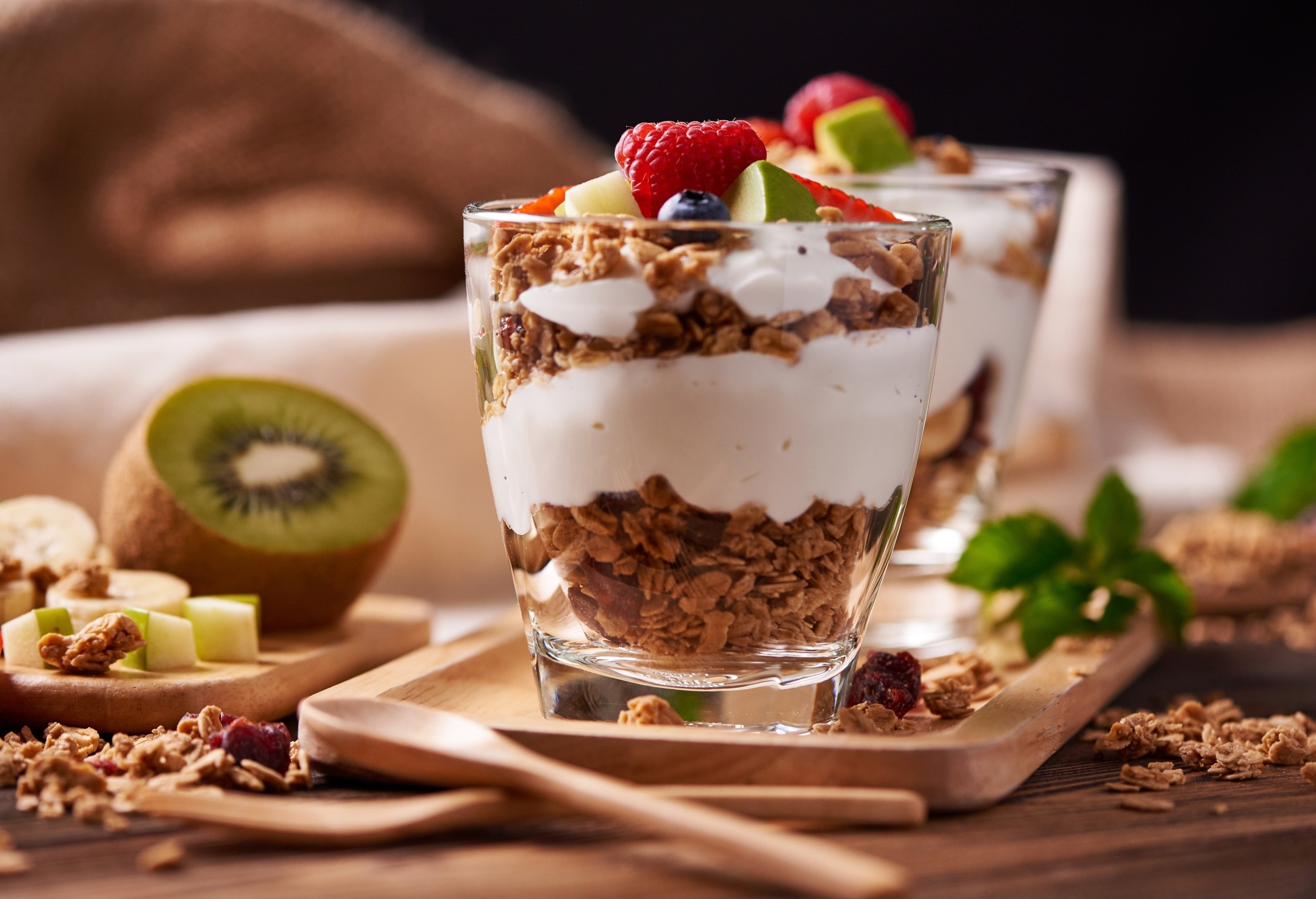 yogurt, kiwi (fruit), 2K, food, fruit, HD Wallpaper