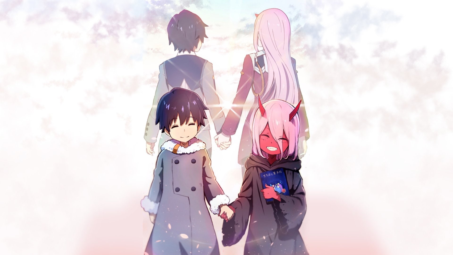 Anime, Darling in the FranXX, Zero Two (Darling in the FranXX), Hiro (Darling in the FranXX), 1080P, HD Wallpaper