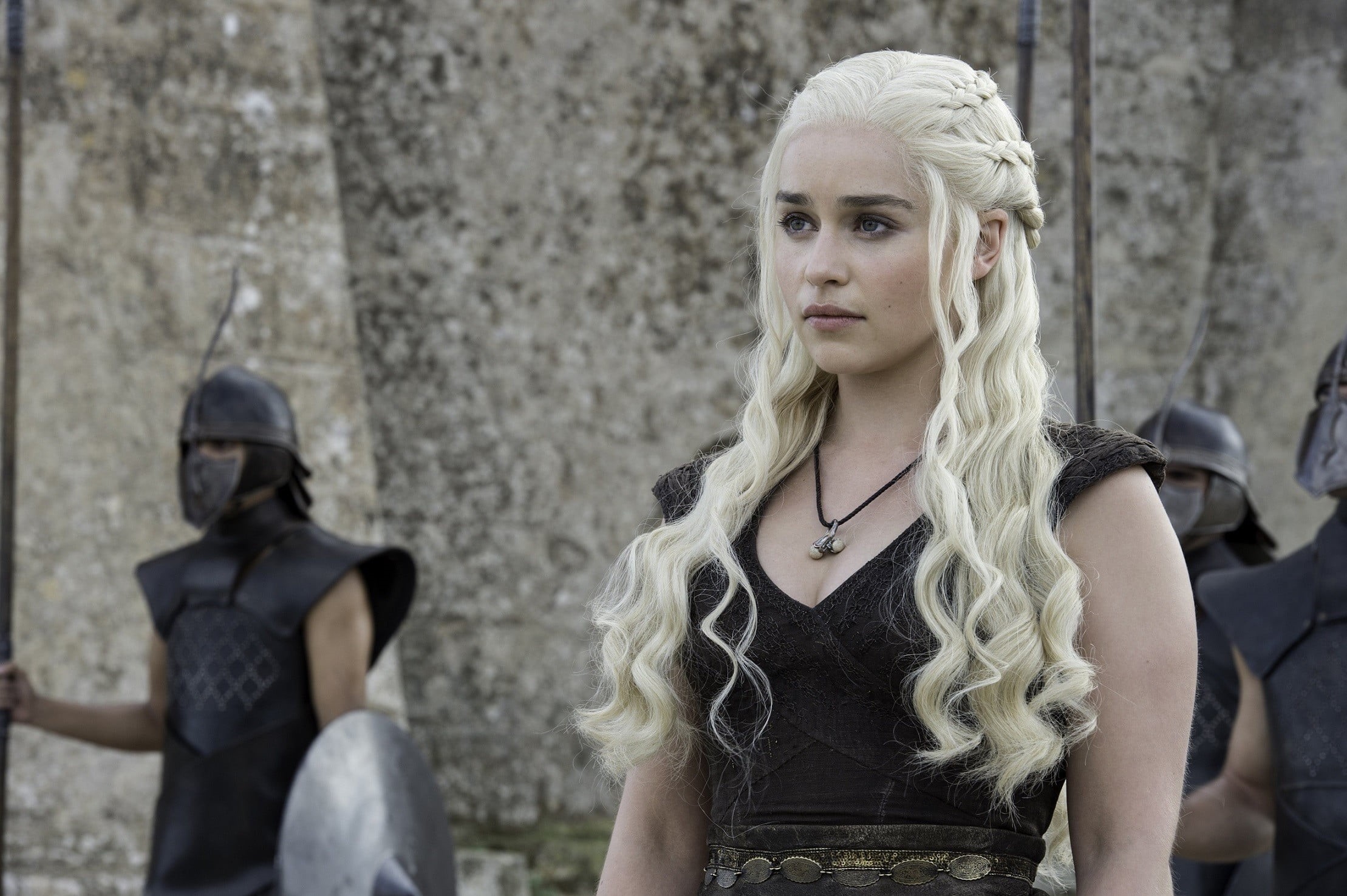 portrait, blonde, front view, young adult, architecture, hair, casual clothing, standing, tv series, beautiful woman, contemplation, Game of Thrones, Daenerys Targaryen, HD Wallpaper