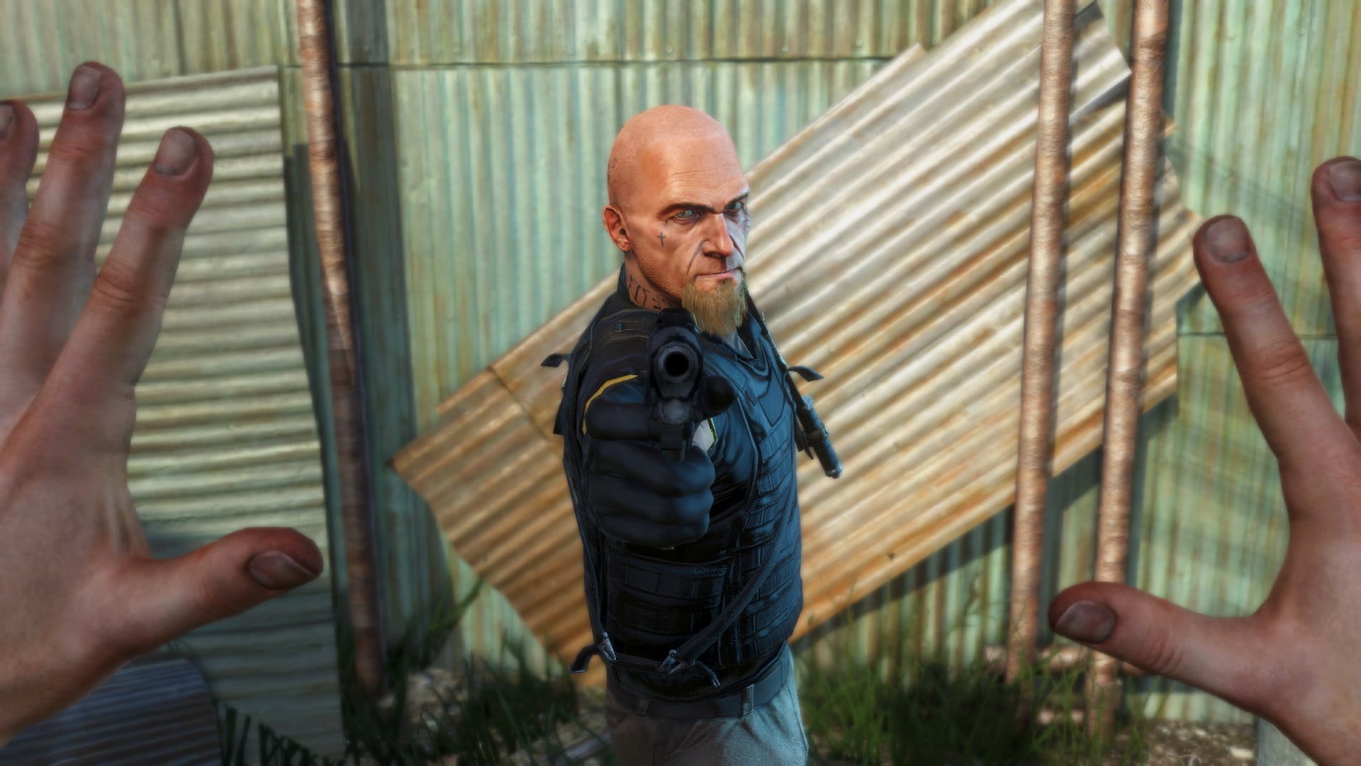 vest, social issues, adult, human hand, architecture, day, s, gun, human limb, people, mature adult, real people, Far Cry 3, black, video games, mature men, HD Wallpaper