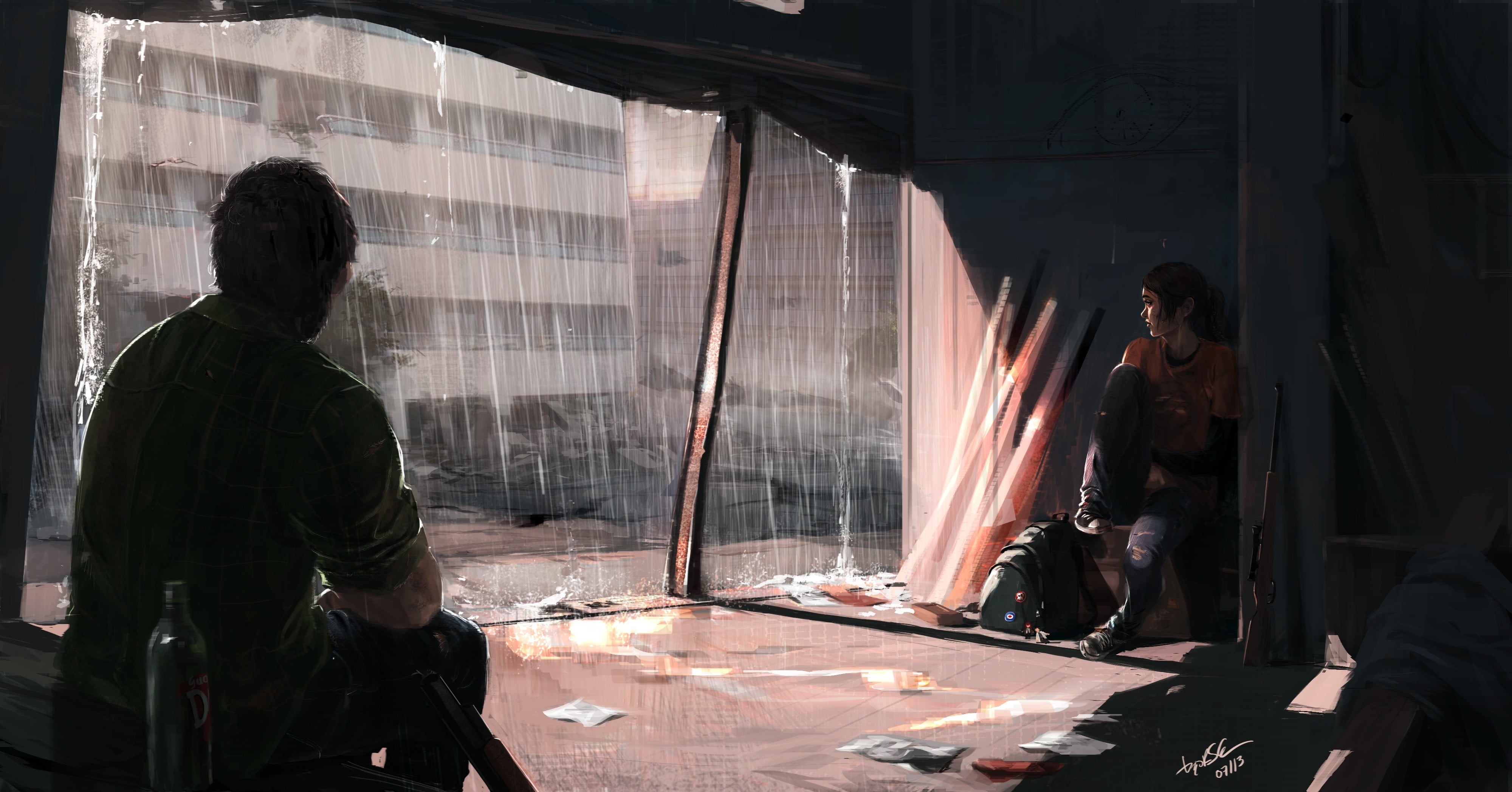standing, welding, motion, video games, building, men, architecture, indoors, glass - material, young adult, people, game, concept art, transparent, HD Wallpaper