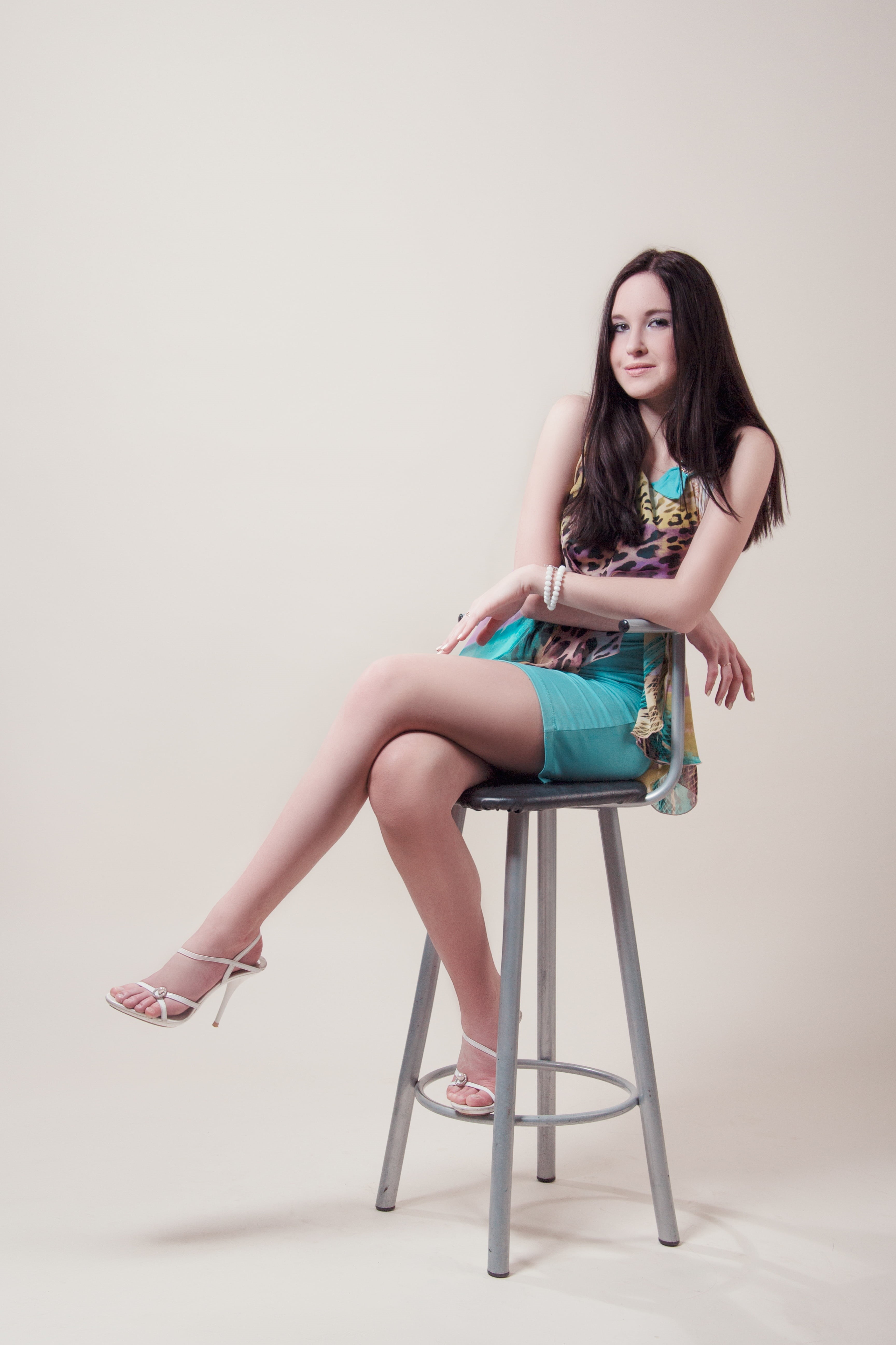 shoes, young adult, long hair, lifestyles, photoshoot, posture, lips, dress, beautiful, studio shot, stool, fashion, person, chair, sitting, white dress, Phone HD Wallpaper
