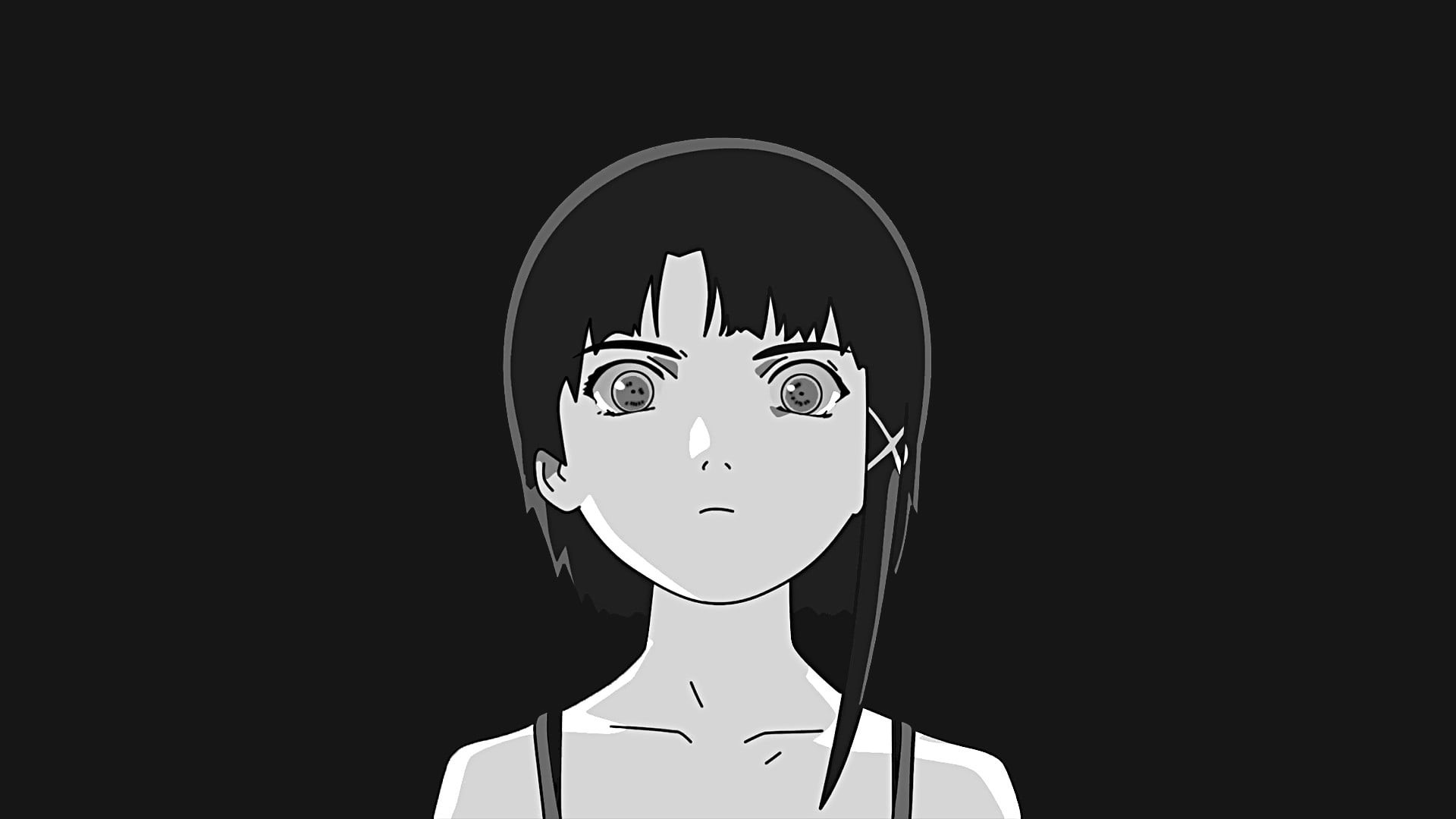 anime girls, face, black background, cut out, human head, human representation, copy space, human body part, studio shot, representation, anime, indoors, HD Wallpaper
