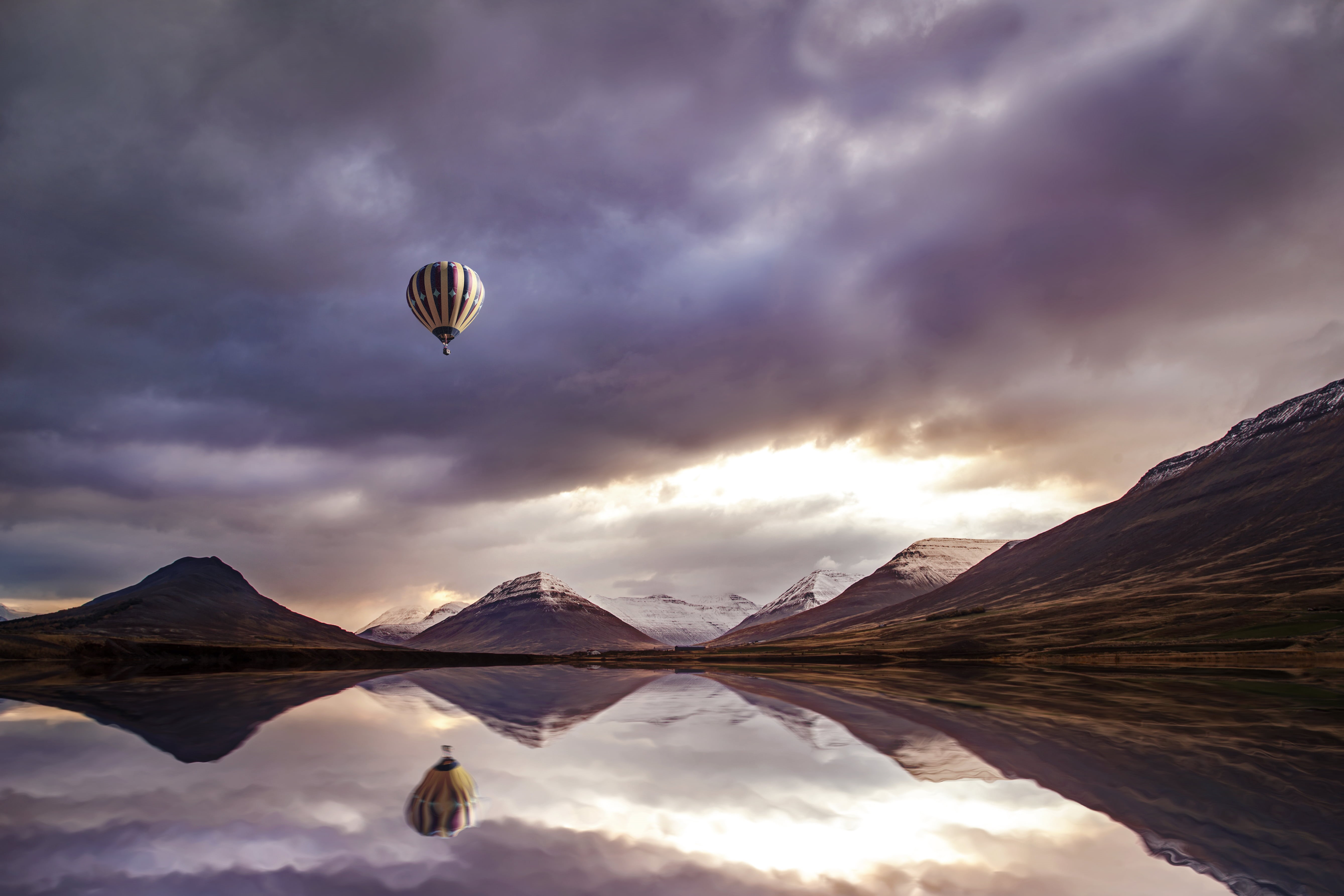 geology, hot, clouds, edit, flying, toolkit, heat - Temperature, hot  air  balloon, sky, rise, colours, canon, Drifter, body of water, scenery, travel, HD Wallpaper