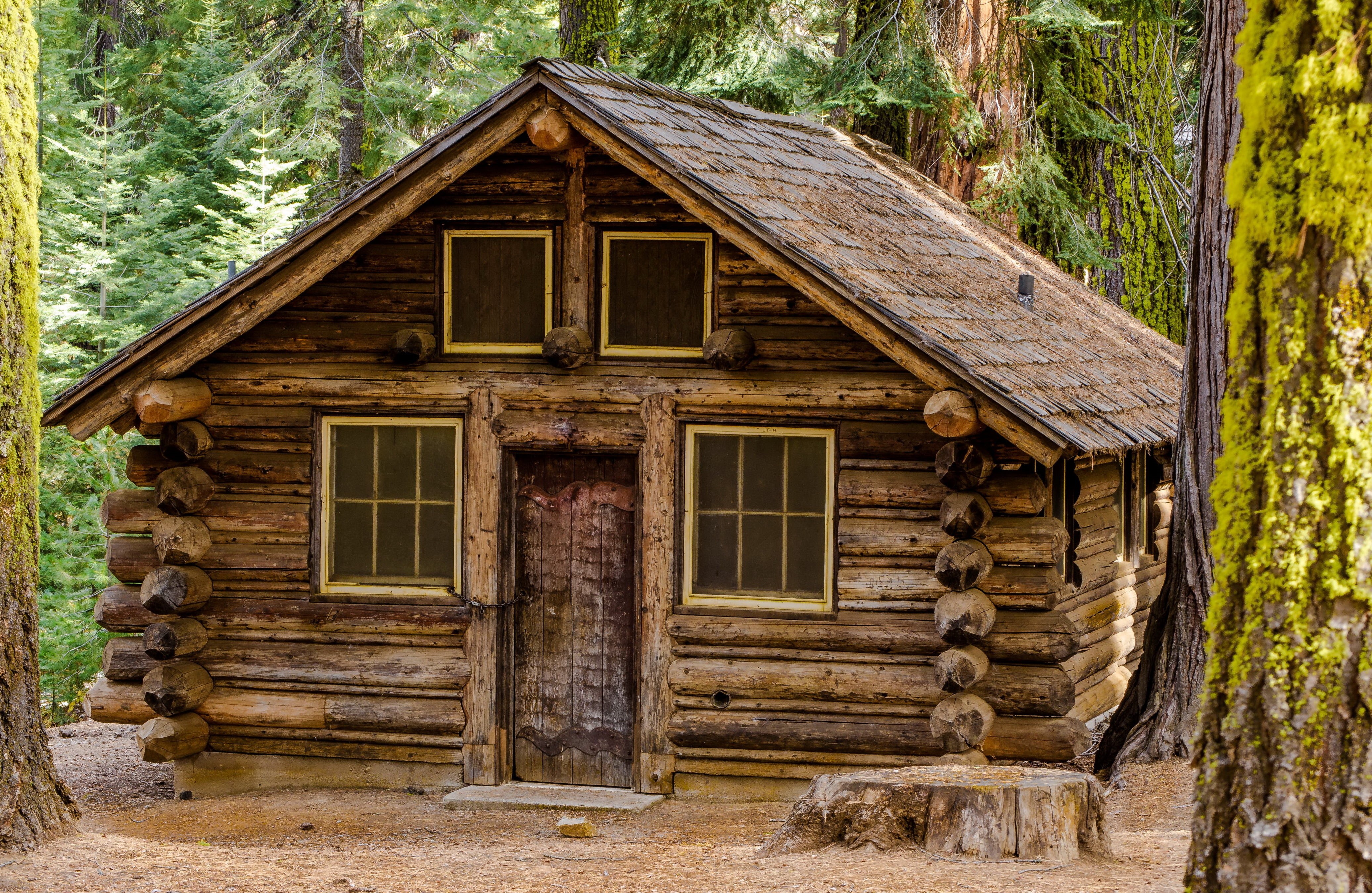chalet, old-fashioned, wooden, non-Urban Scene, abandoned, rustic, hut, cottage, window, entrance, plant, wood, forest, log, door, trees, day, village, HD Wallpaper