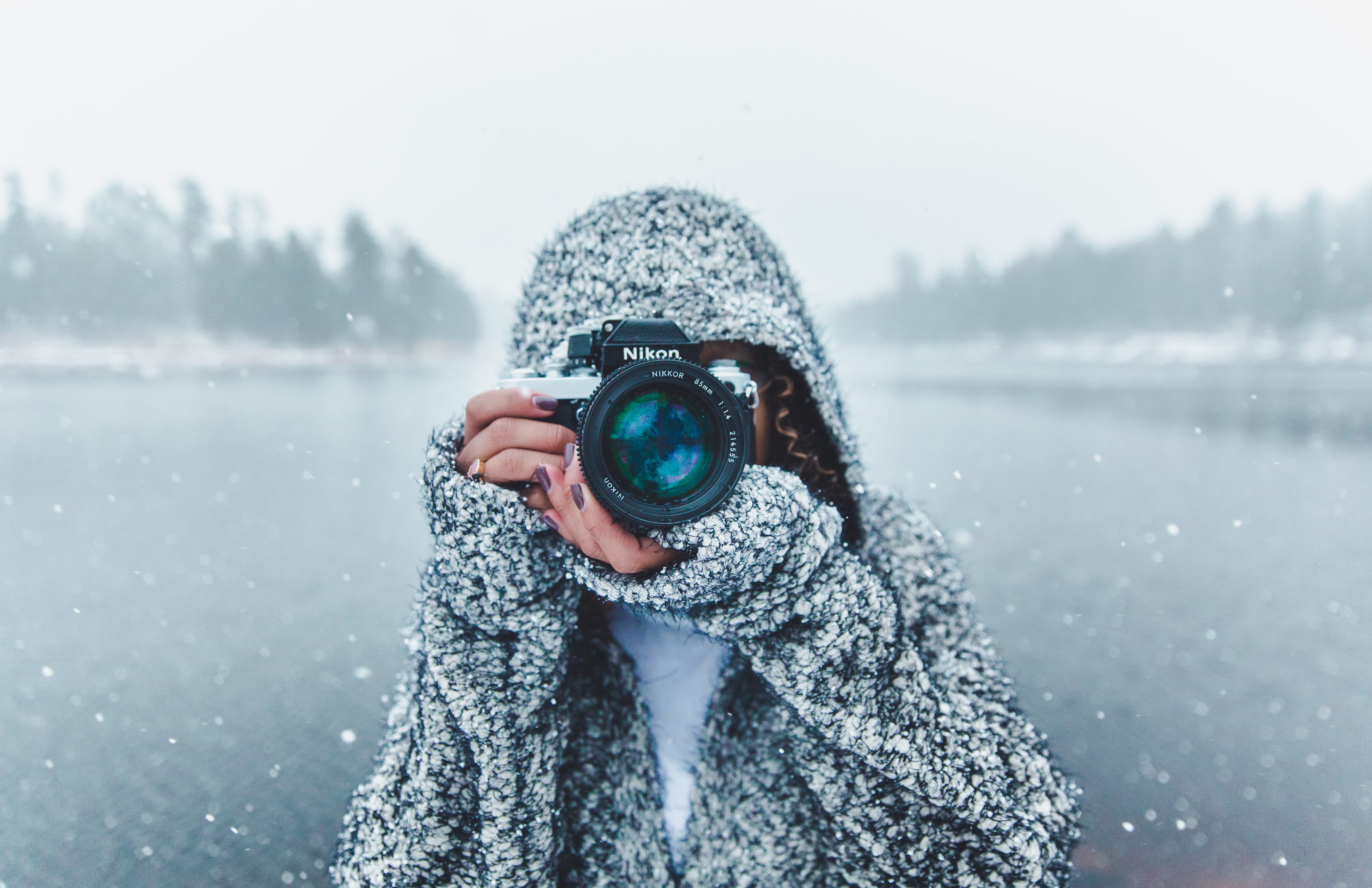 winter, using, beauty In Nature, women, holding, leisure activity, happiness, females, raining, cold - Temperature, camera - photographic equipment, warm Clothing, HD Wallpaper