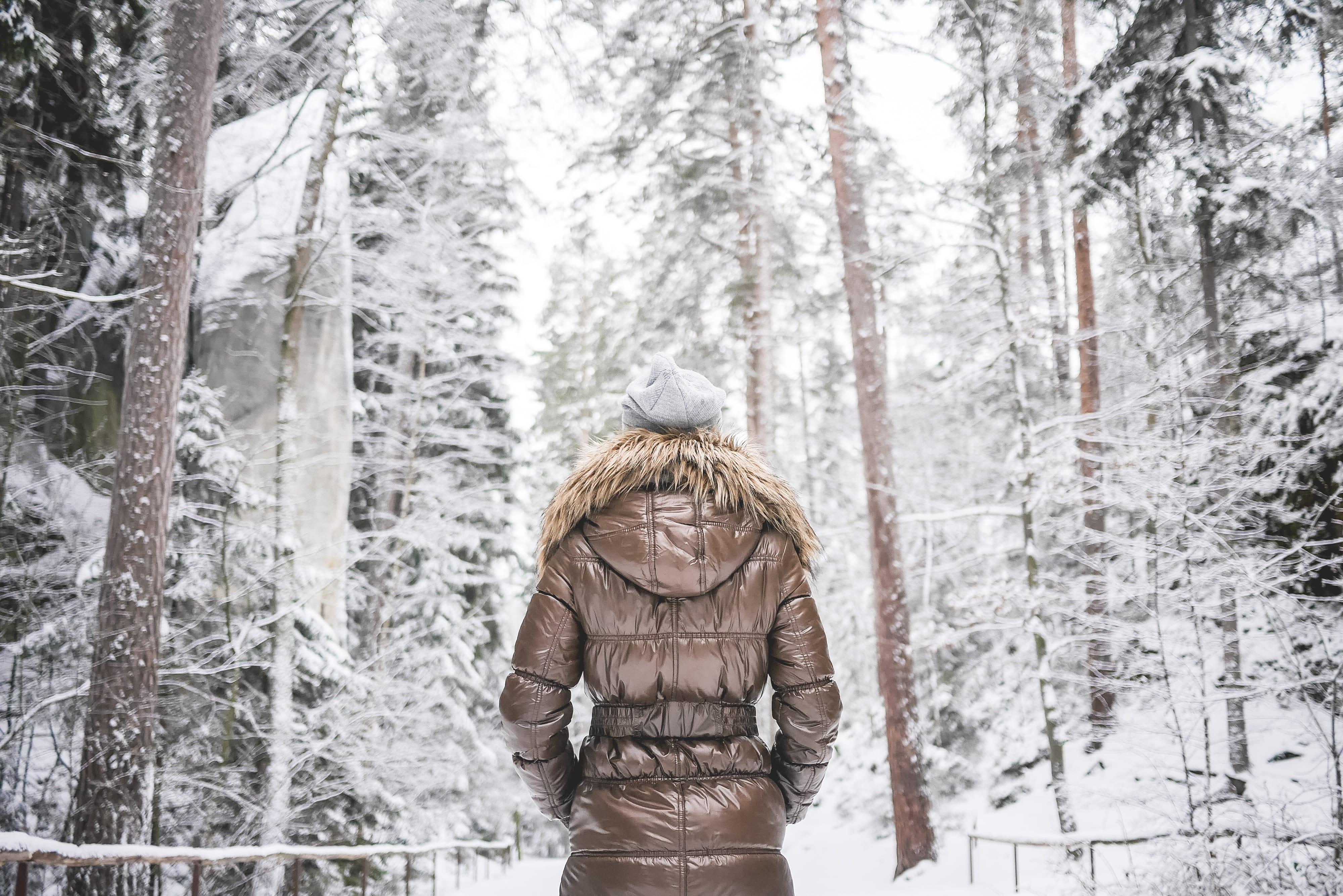 season, one Person, 4K, winter jacket, outdoors, smiling, clothing, Walking, adult, caucasian Ethnicity, winter, fashion, girl, people, plant, cold - Temperature, HD Wallpaper