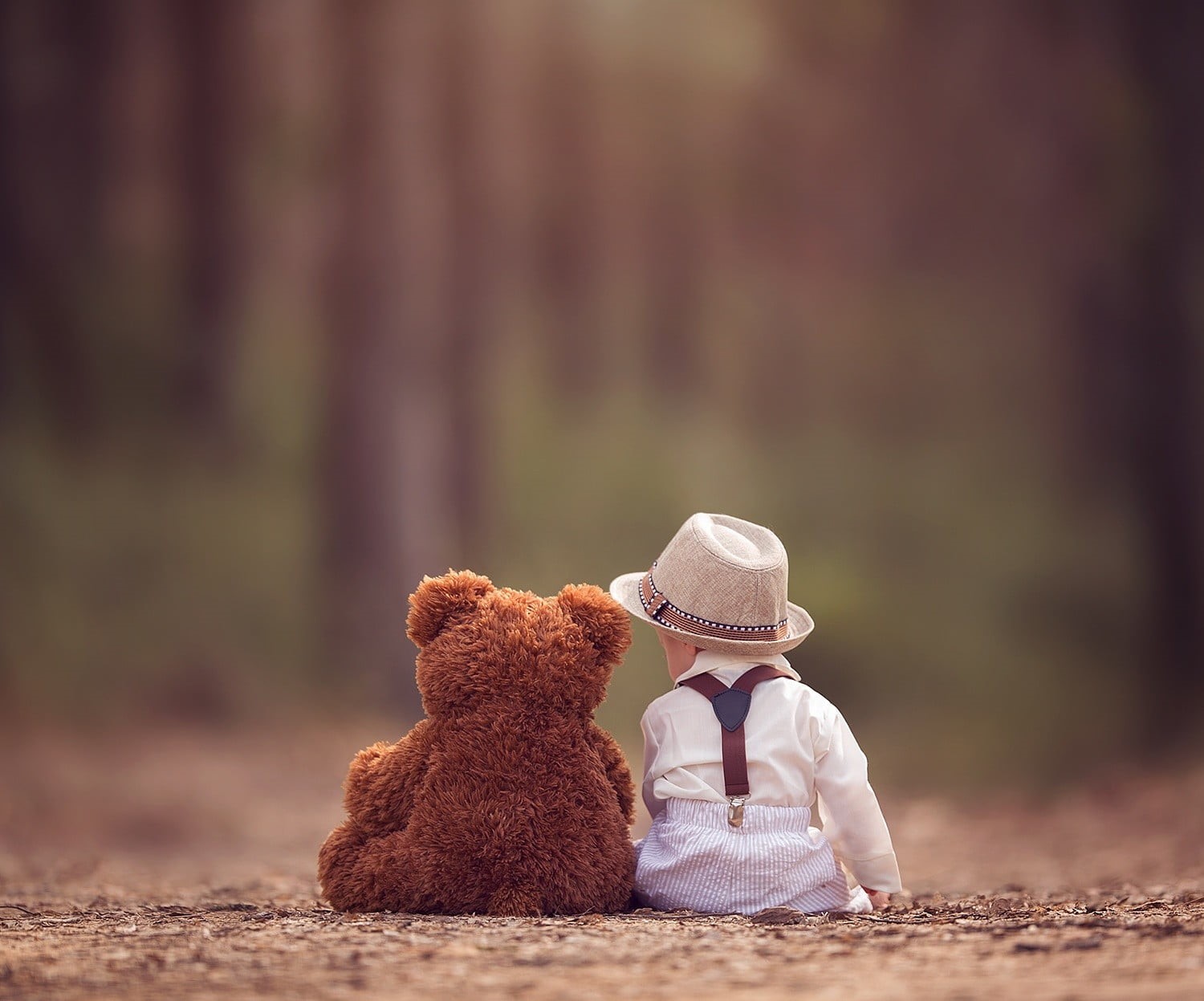representation, clothing, innocence, childhood, full length, 720P, depression - sadness, brown, rear view, sadness, toy, stuffed toy, child, plush, bear, HD Wallpaper