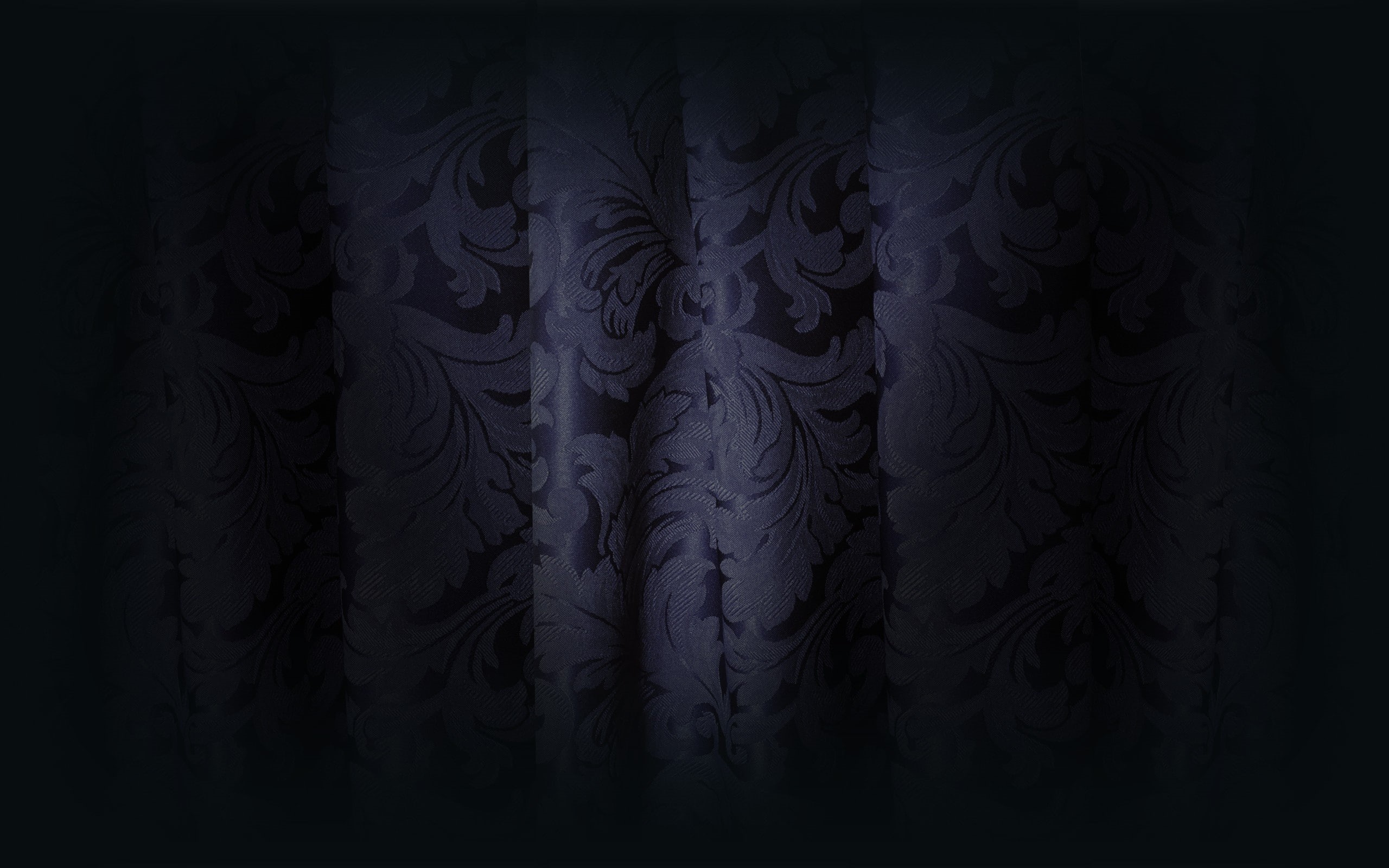 repetition, copy space, textile, ornamented, design, dark, textured, vignette, floral pattern, black color, studio shot, shadow, backgrounds, curtain, close-up, HD Wallpaper