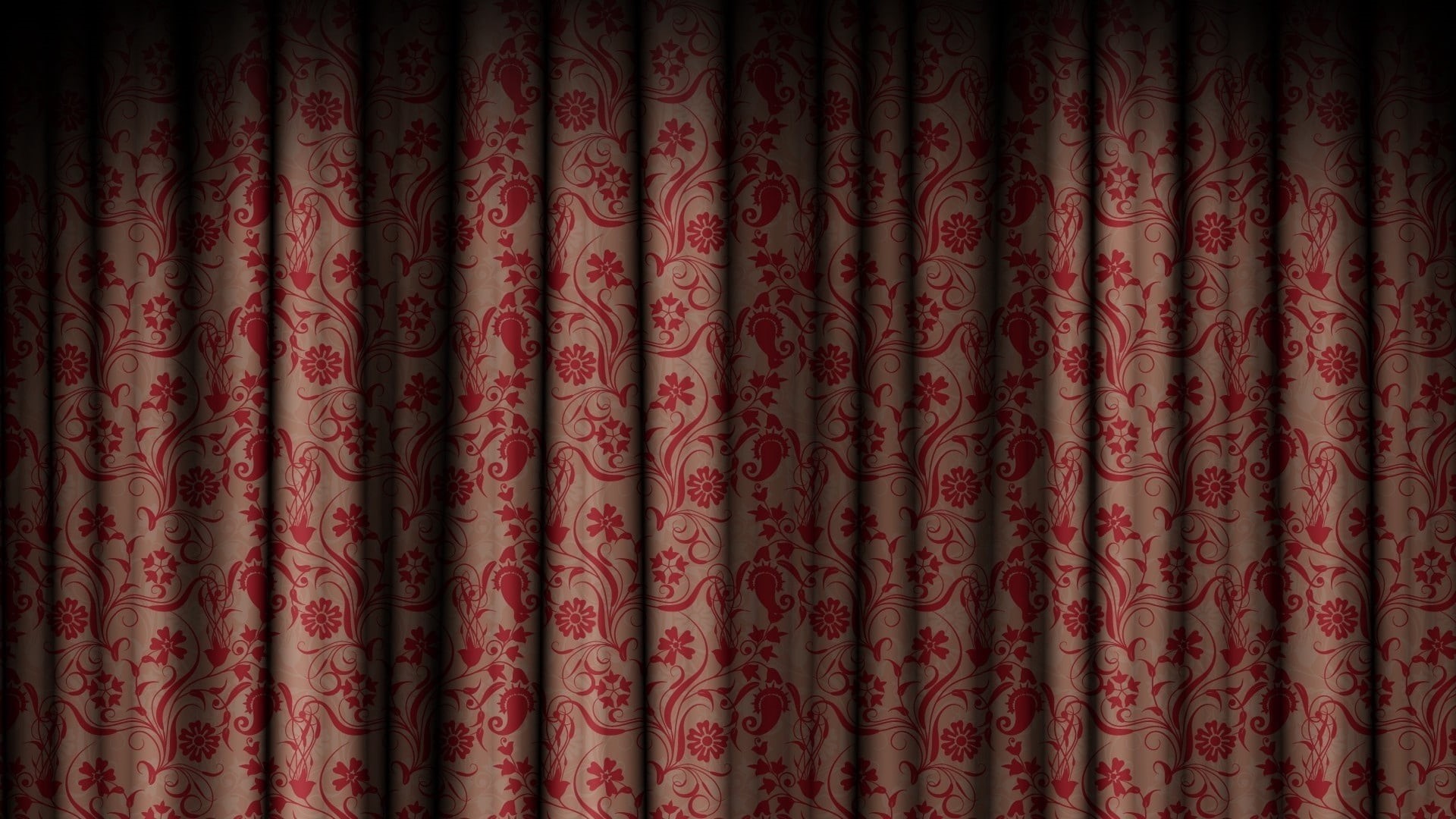 backdrop, stage Theater, textured, design, antique, full frame, curtain, close-up, decoration, red, textile, in a row, colors, choice, 1080P, indoors, HD Wallpaper