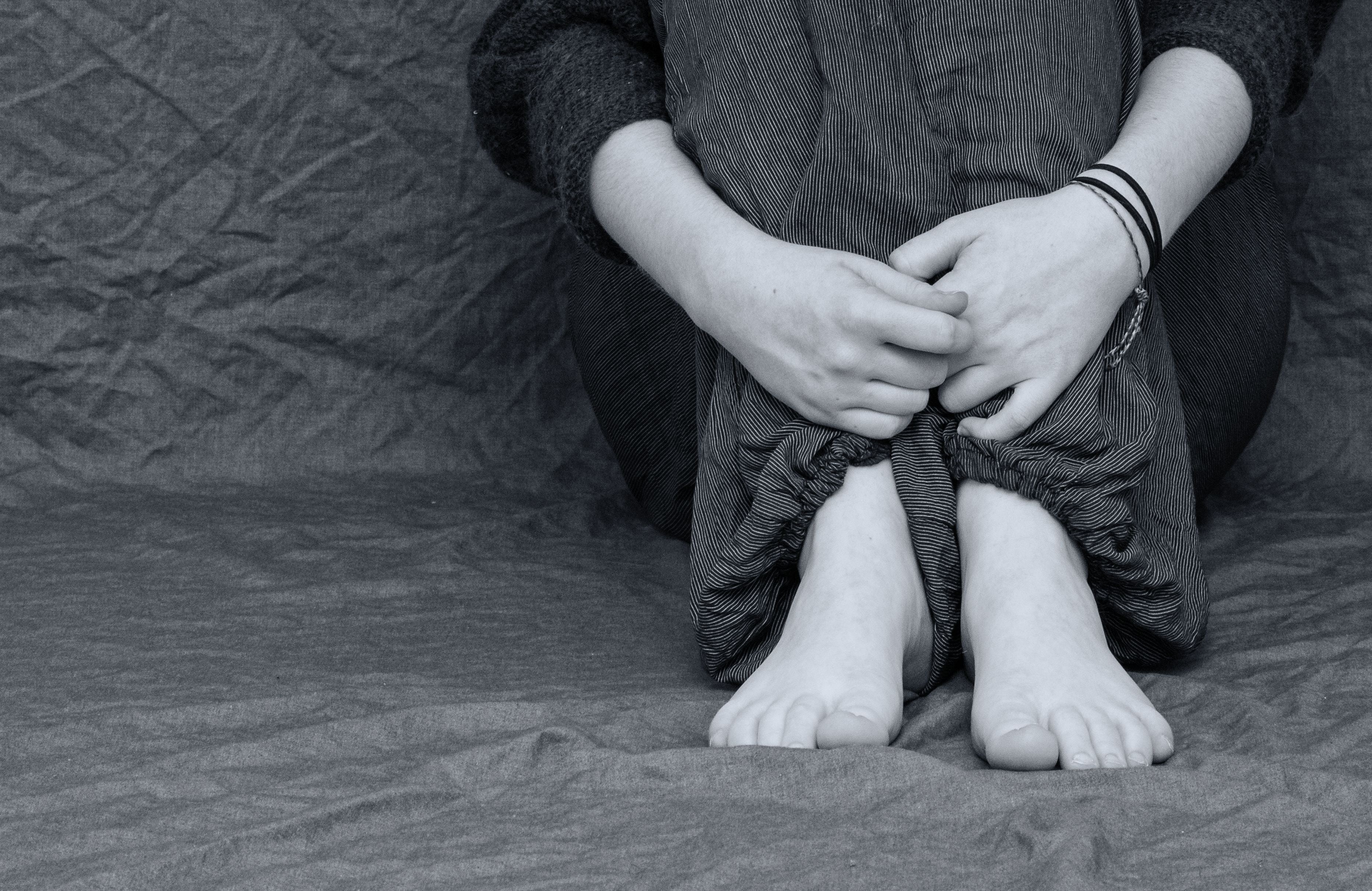 loss, black white, sleeved, human, pulled back, pleading, shirt, human limb, concern, photo, bullying, person, front view, indoors, anxious, sitting, wears, HD Wallpaper