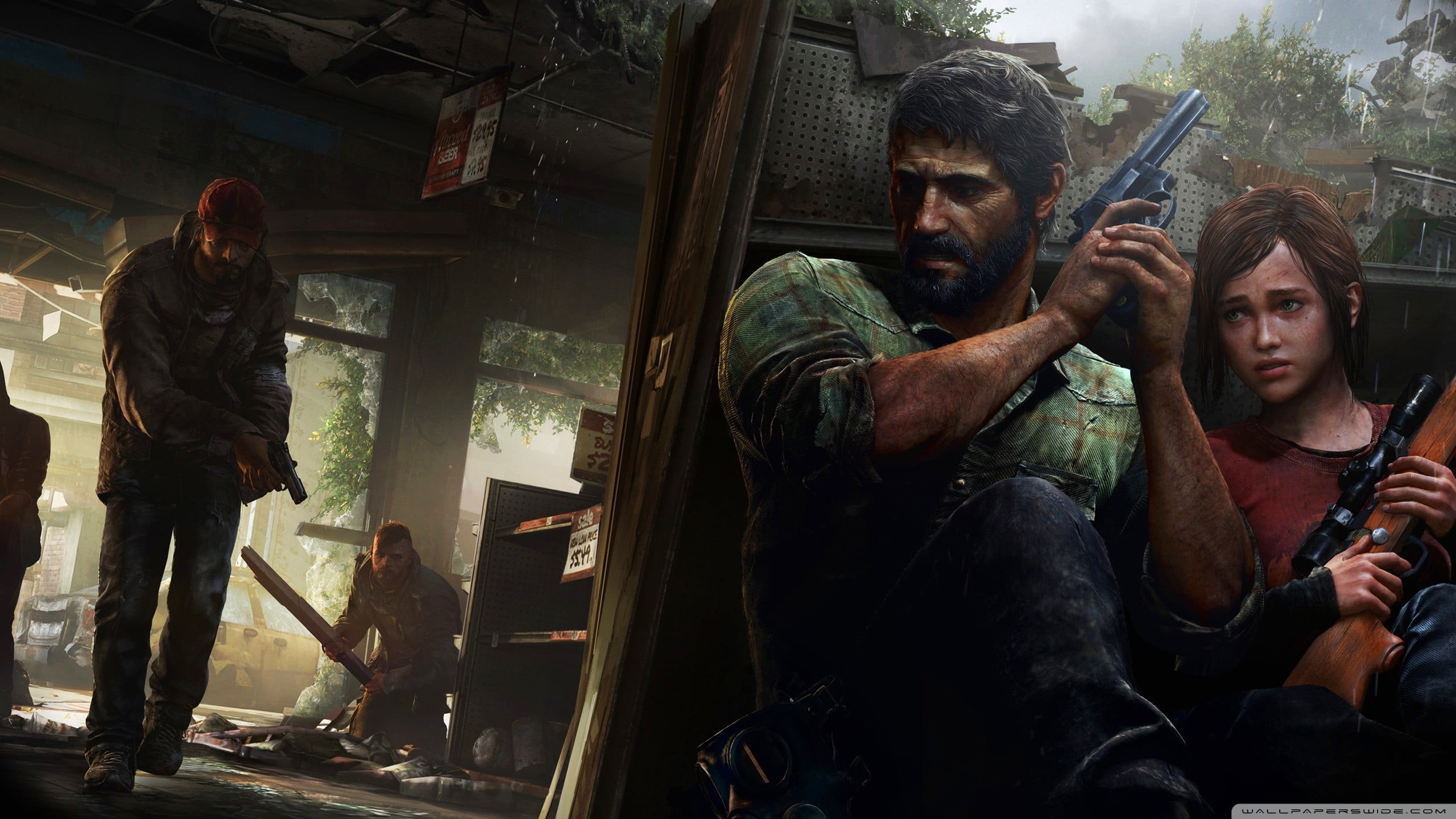 architecture, 2K, indoors, aggression, young adult, holding, adult, The Last of Us, standing, males, lifestyles, video games, real people, joel, HD Wallpaper