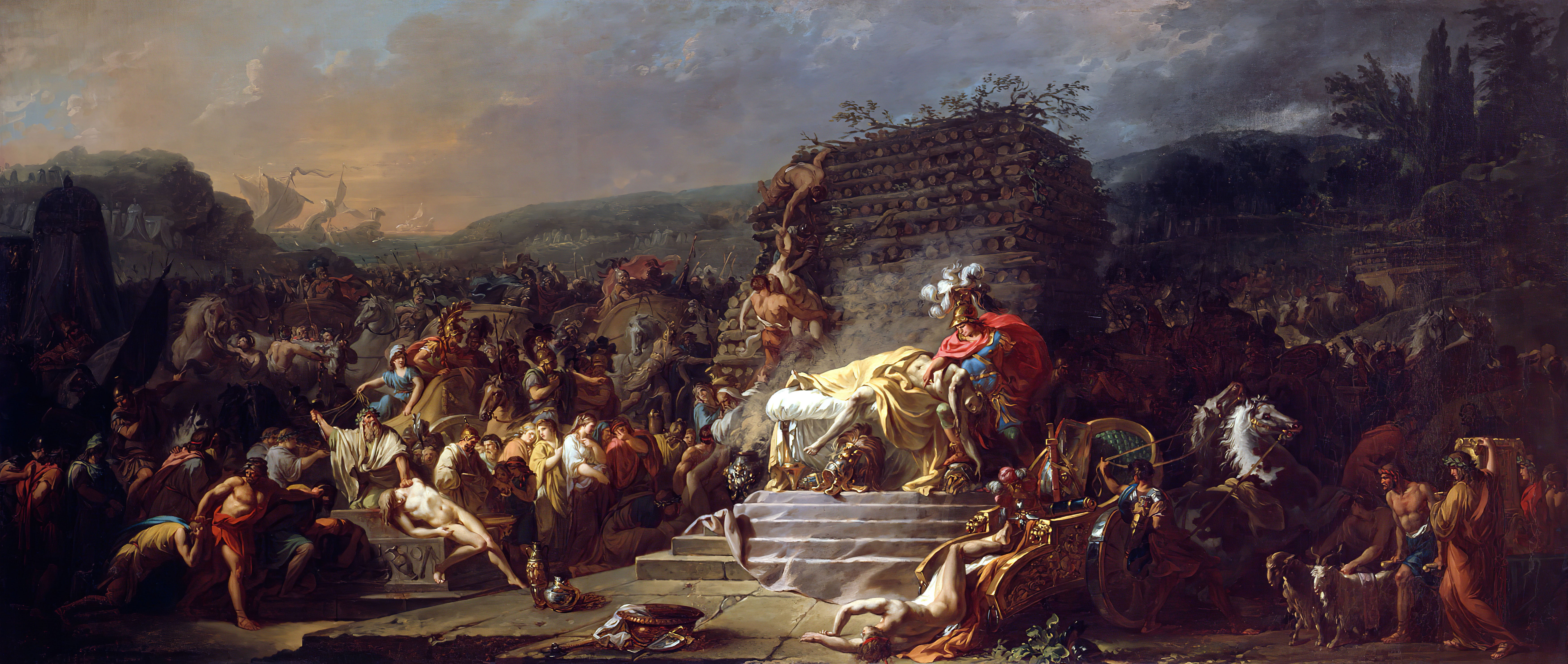 Patroclus, The Funeral Games of Patroclus, 5K, painting, Achilles, classic art, Hector, Jacques Louis David, Trojan War, HD Wallpaper