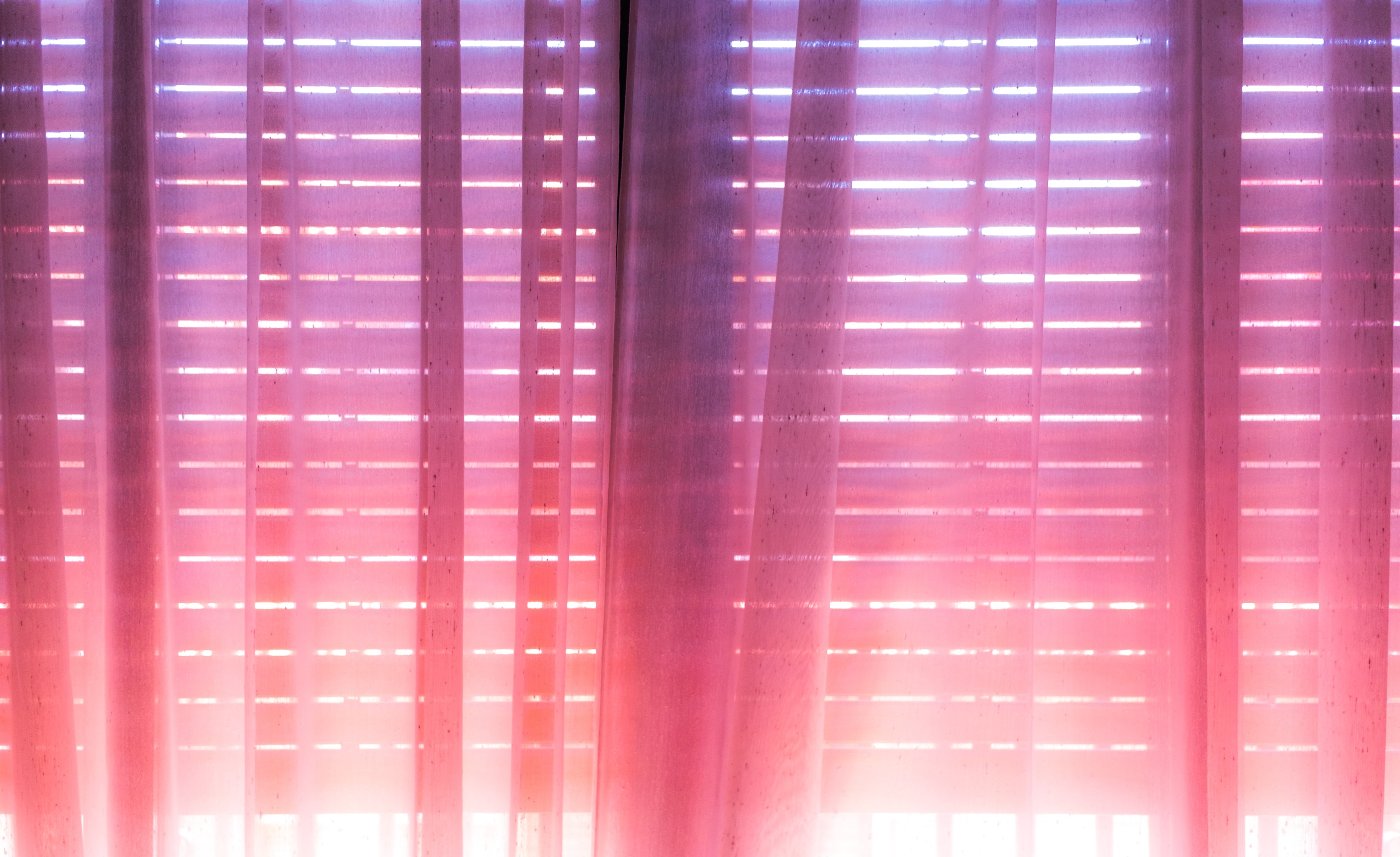no people, abstract, light, pattern, full frame, gentle, sunlight, blinds, backgrounds, pink color, pink, day, curtain, textile, repetition, indoors, textured, HD Wallpaper