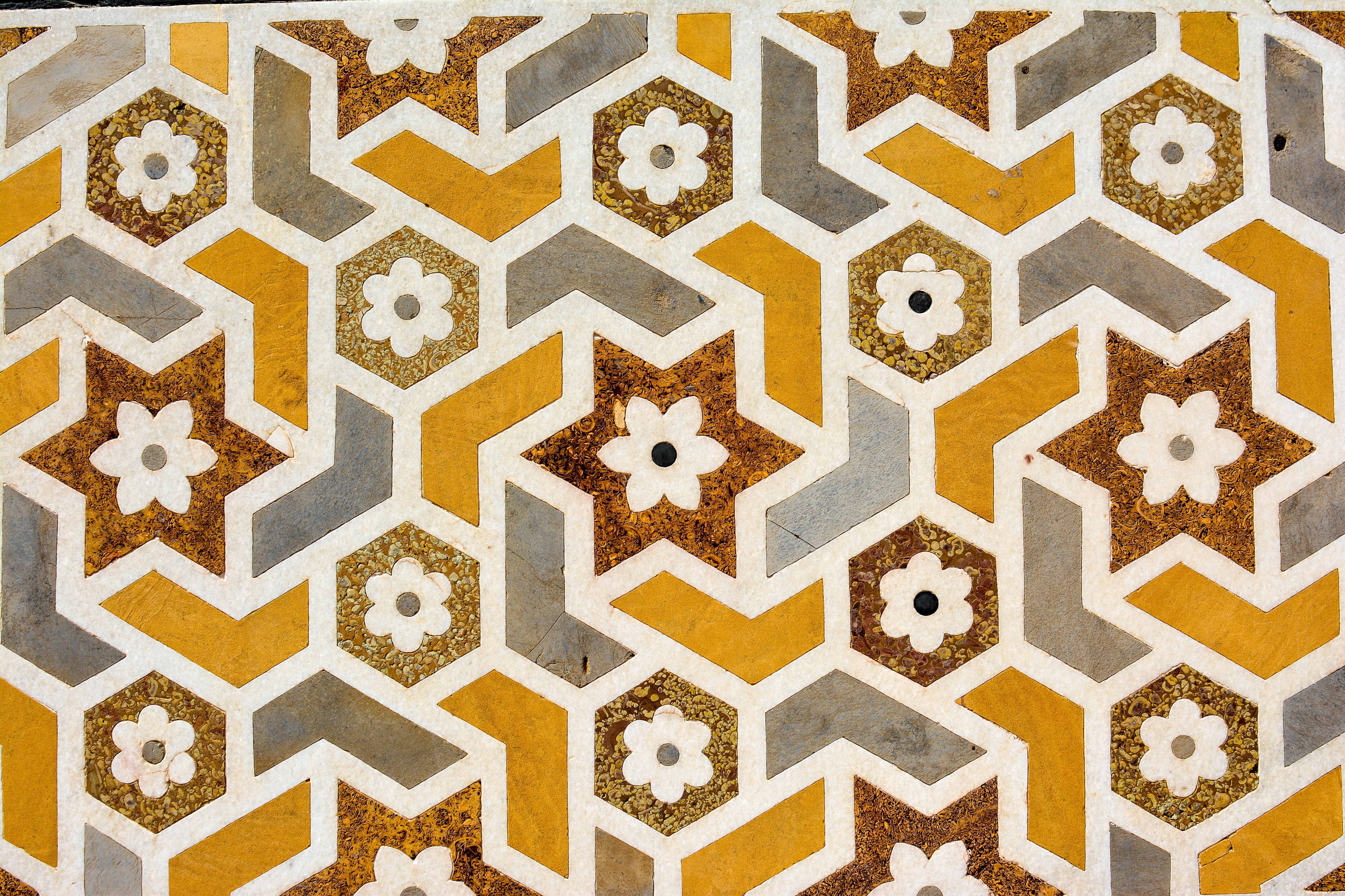 decoration, no people, mosaic, directly above, ornate, high angle view, texture, still life, backgrounds, geometric Shape, flowers, islam, tile, sweet food, HD Wallpaper