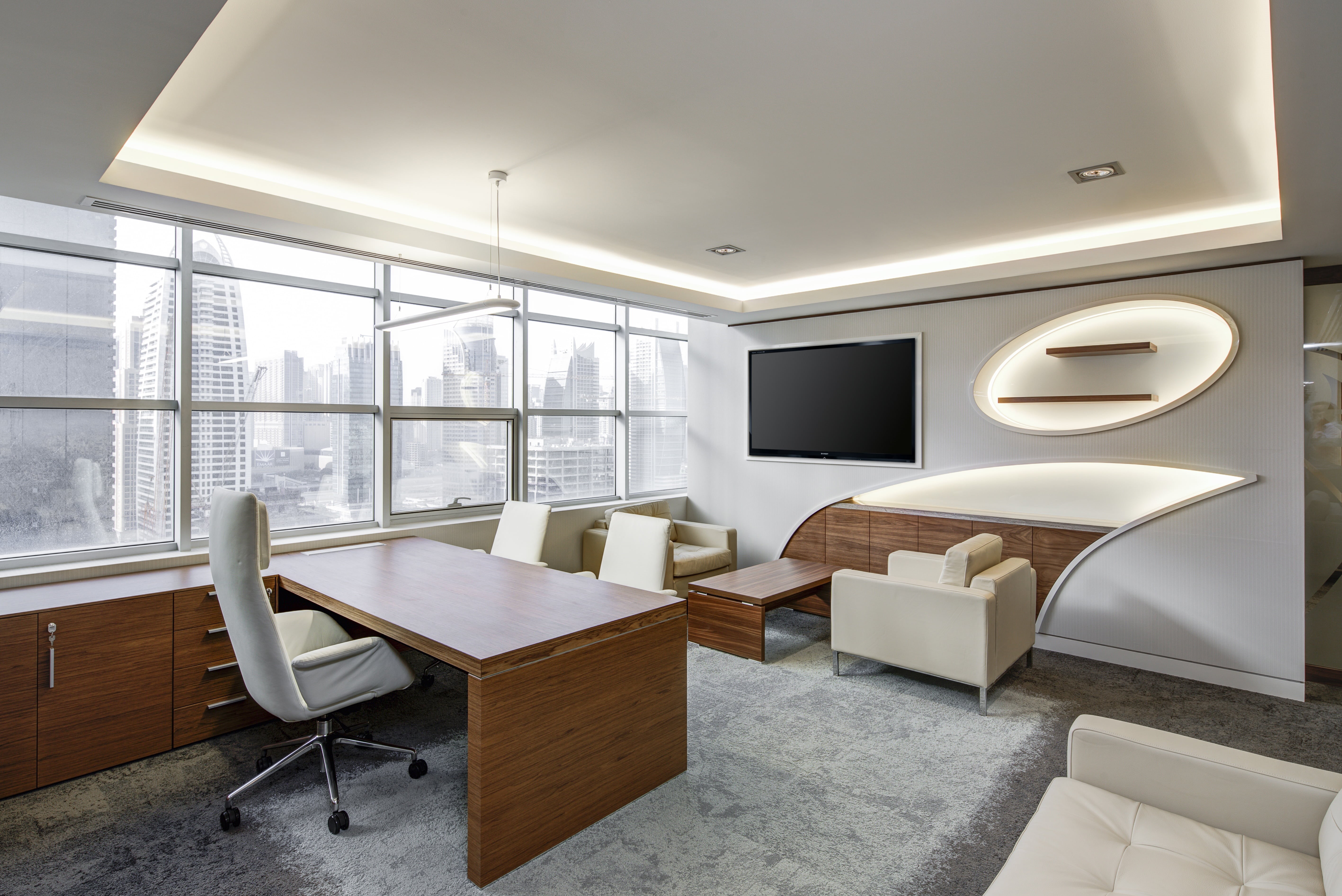 luxury, furniture, home Interior, white, domestic Room, wealth, elegance, sitting room, desk, indoors, architecture, wooden, chair, seat, sitting, sofa, HD Wallpaper