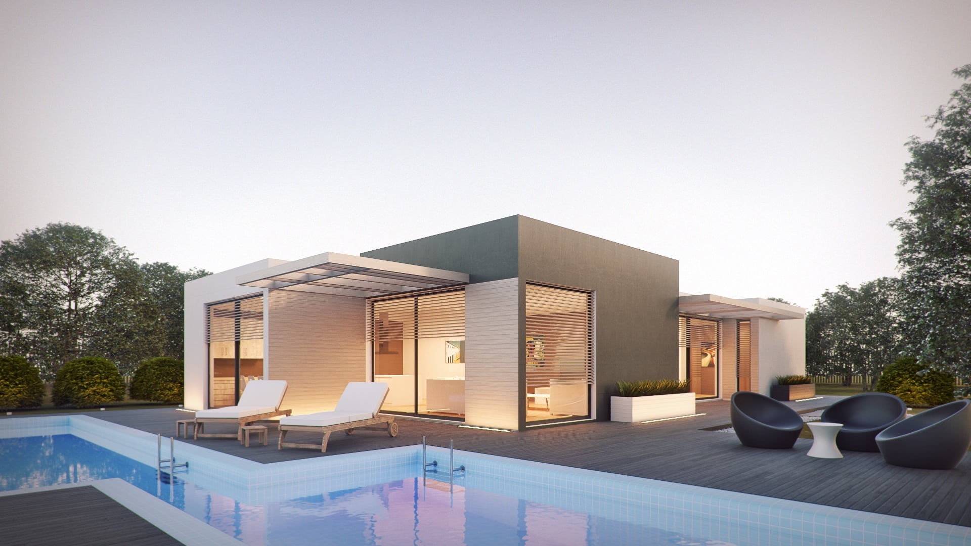 spain, external, italy, architectural rendering, design, post production, building, armchair, luxury, built structure, concrete, photoshop, graphics, swimming, HD Wallpaper