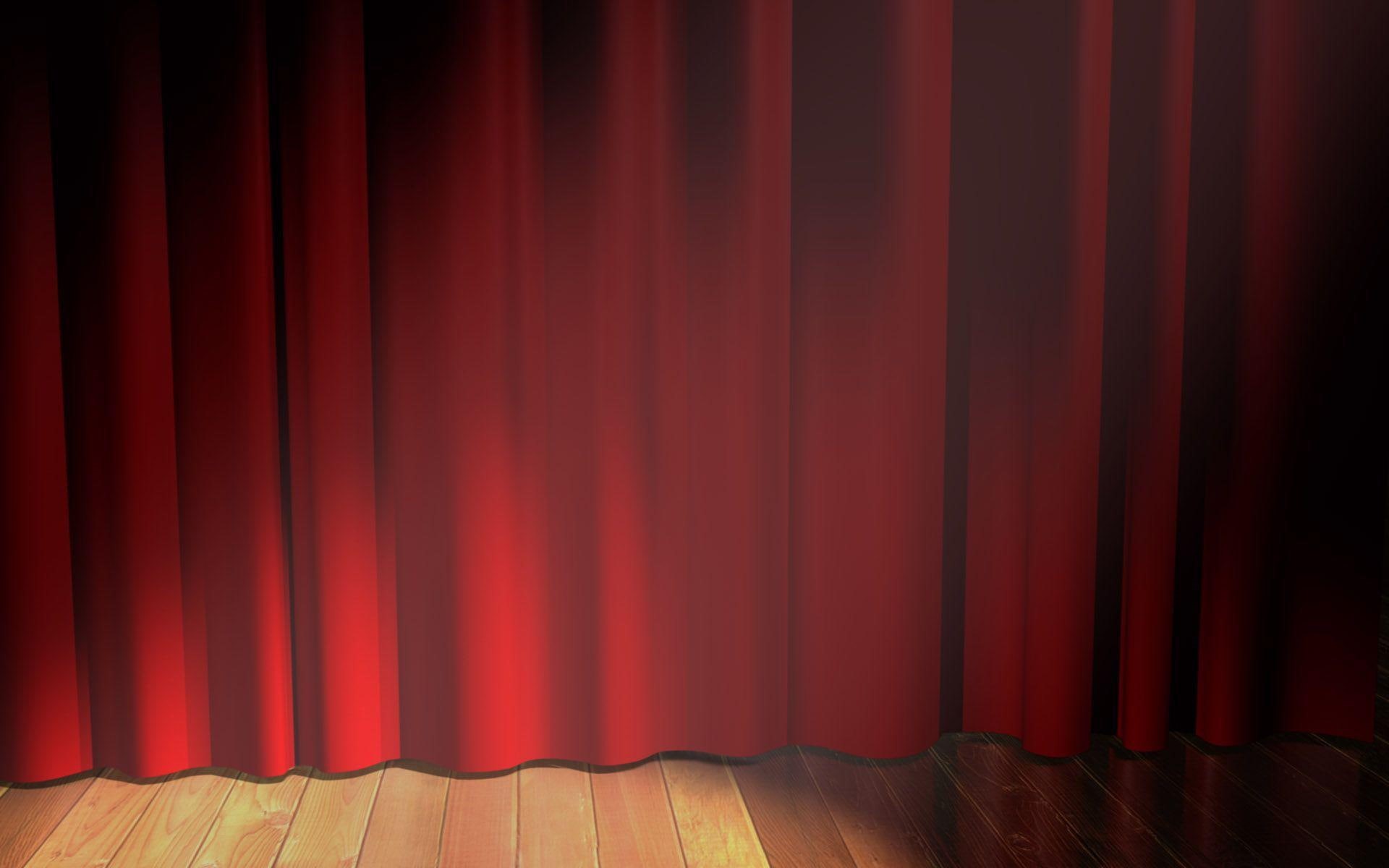 red, digital art, 1080P, curtain, 1920x1200, stage, HD Wallpaper