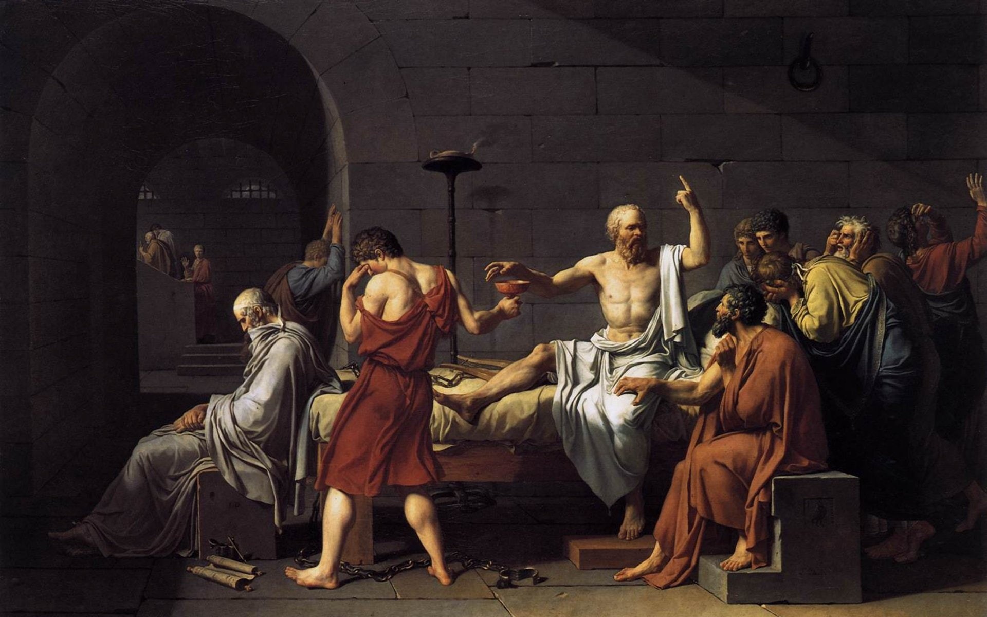 socrates, 1080P, jacques louis, david, death, paintings, HD Wallpaper