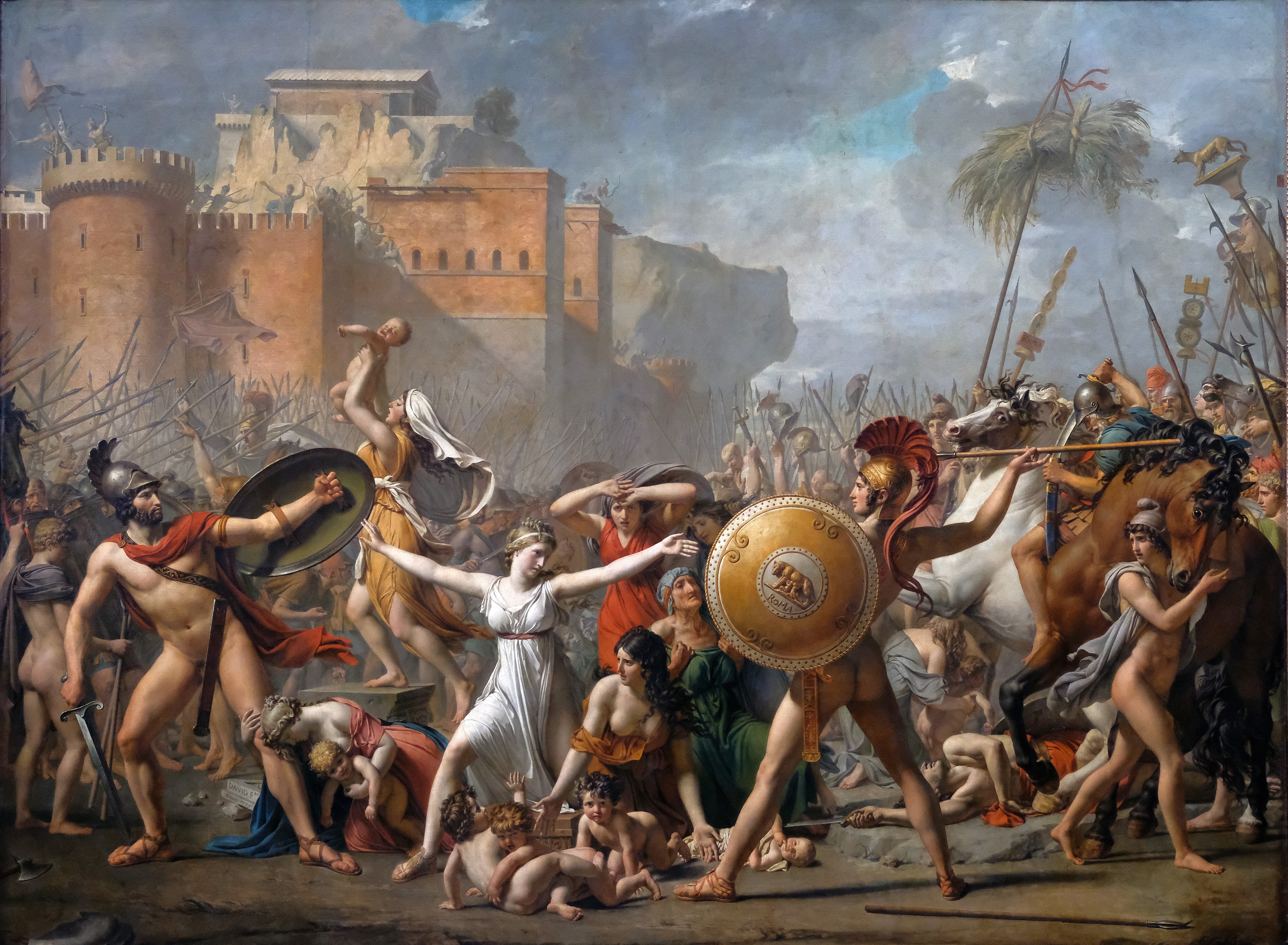 The Rape of the Sabine Women, Ancient Rome, 4K, Jacques-Louis David, HD Wallpaper