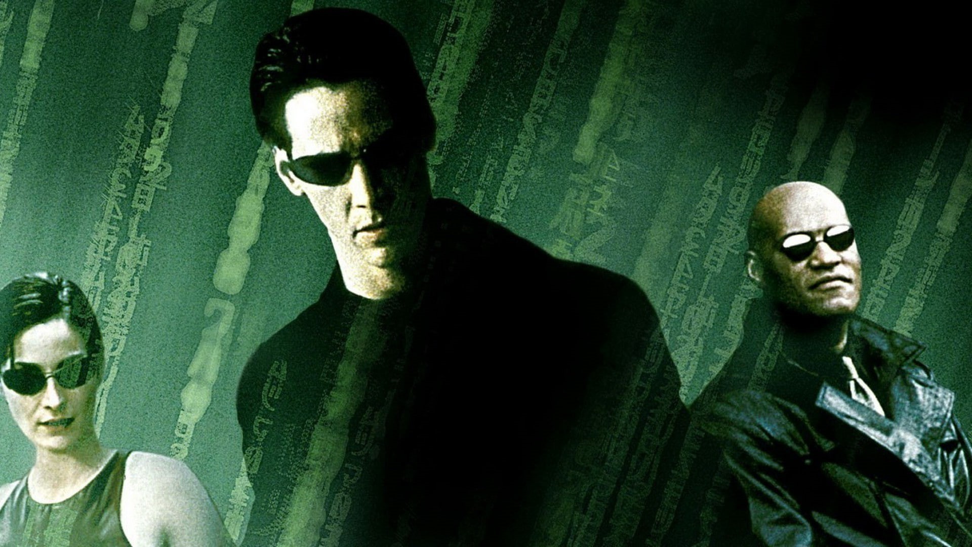 Carrie Anne Moss, 1080P, Keanu Reeves, Morpheus, Trinity, movies, Neo, The Matrix, HD Wallpaper