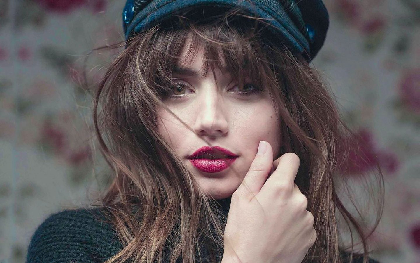 women, lipstick, Ana de Armas, 720P, brunette, HD Wallpaper