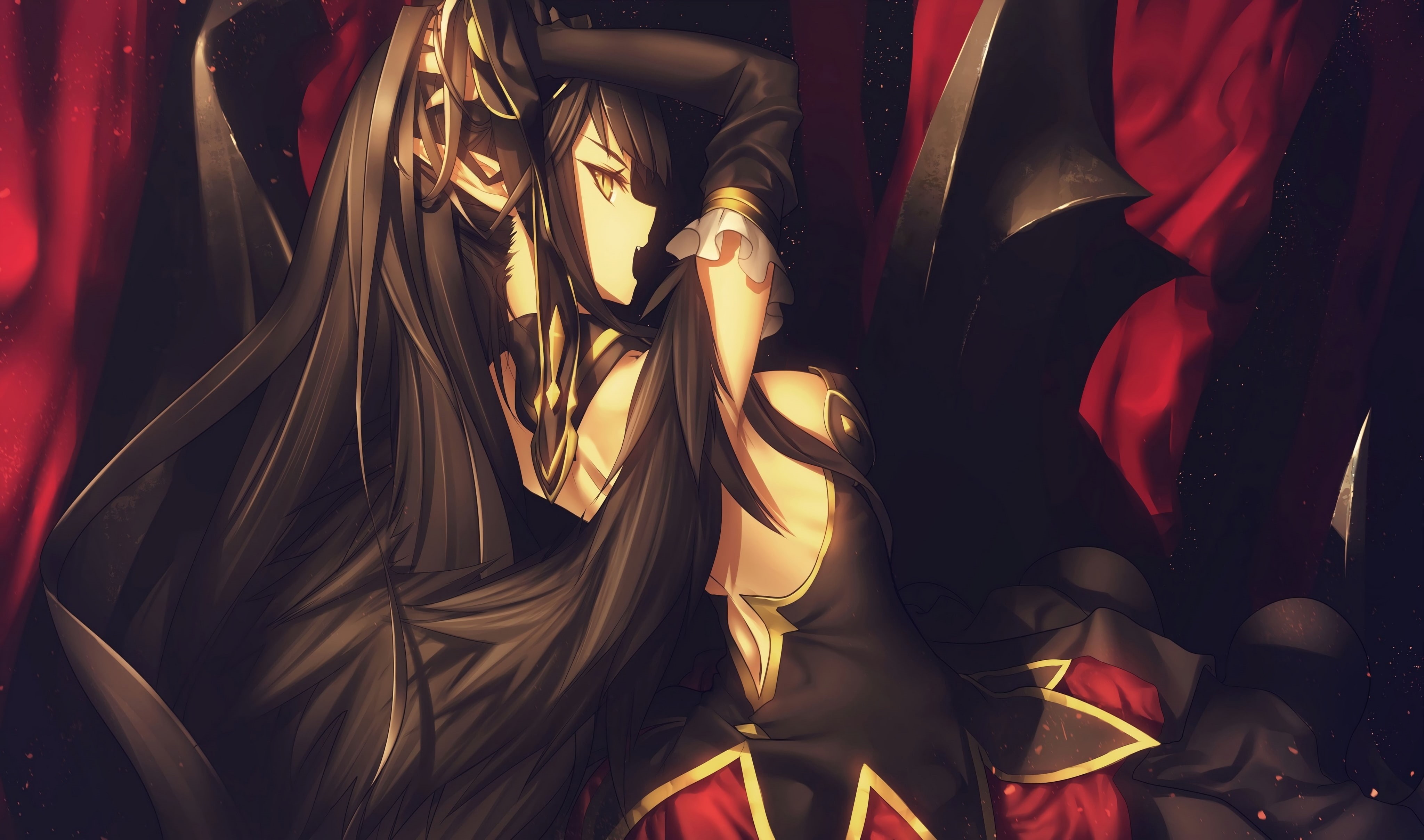 Fate/Stay Night, illuminated, curtain, women, leisure activity, unrecognizable person, Assassin of Red (Semiramis) (Fate/Apocrypha), textile, 4K, real people, HD Wallpaper