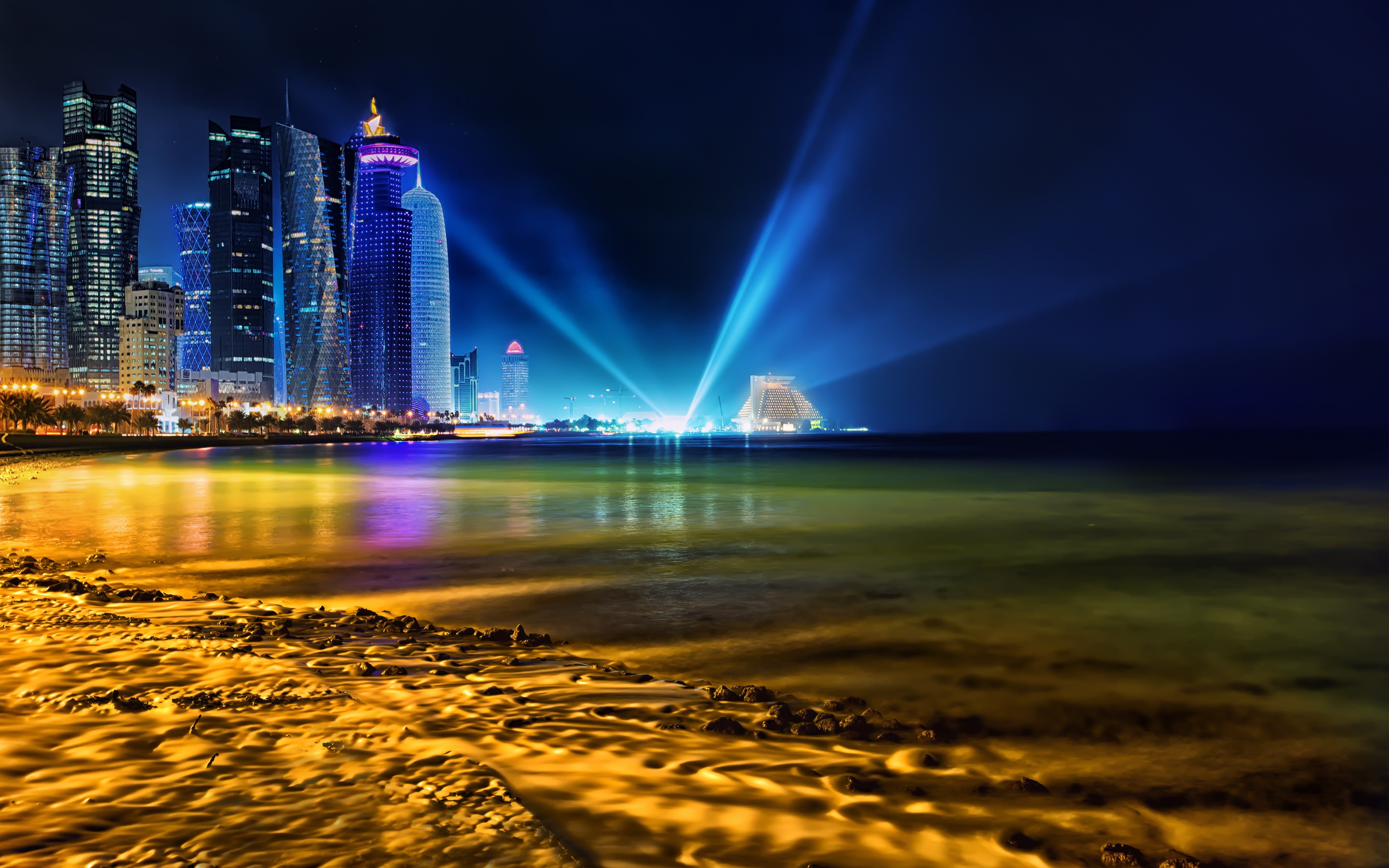 doha, skyline, qatar, 2K, HD Wallpaper