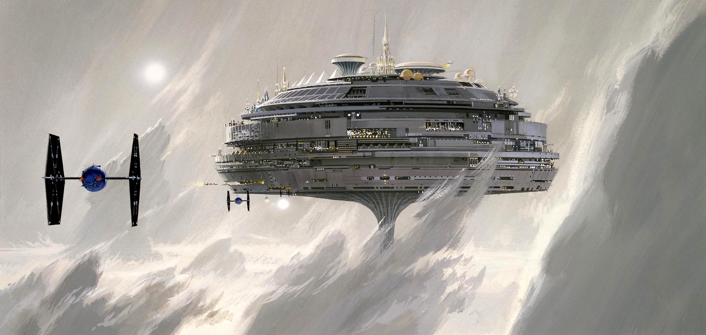 1080P, concept art, water, architecture, space, transportation, artwork, nautical vessel, sea, day, travel destinations, cloud city, ship, outdoors, HD Wallpaper