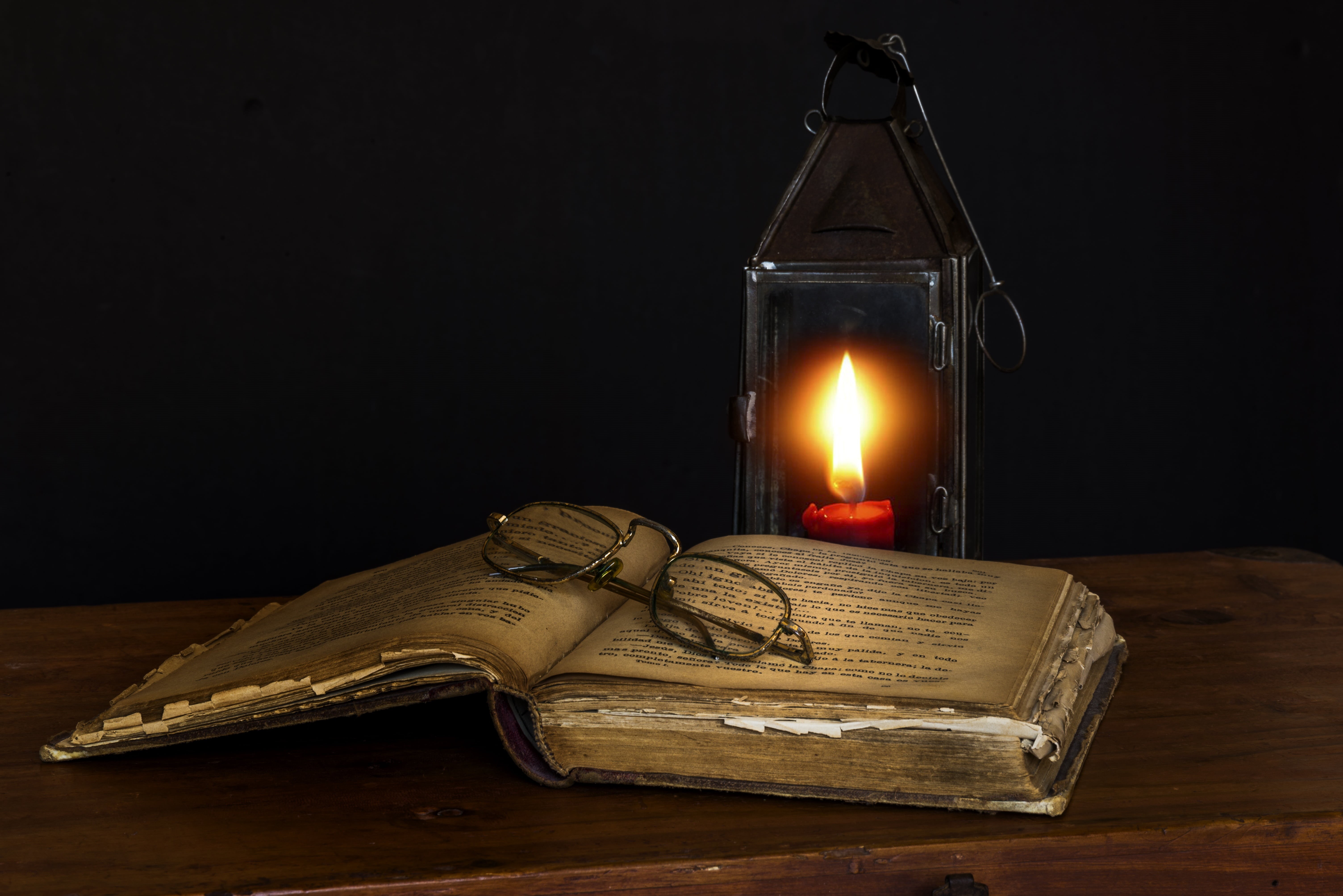 bible, wood - material, old, 5K, fire, candle, fire - natural phenomenon, table, light, heat - temperature, no people, reading, indoors, electric lamp, HD Wallpaper