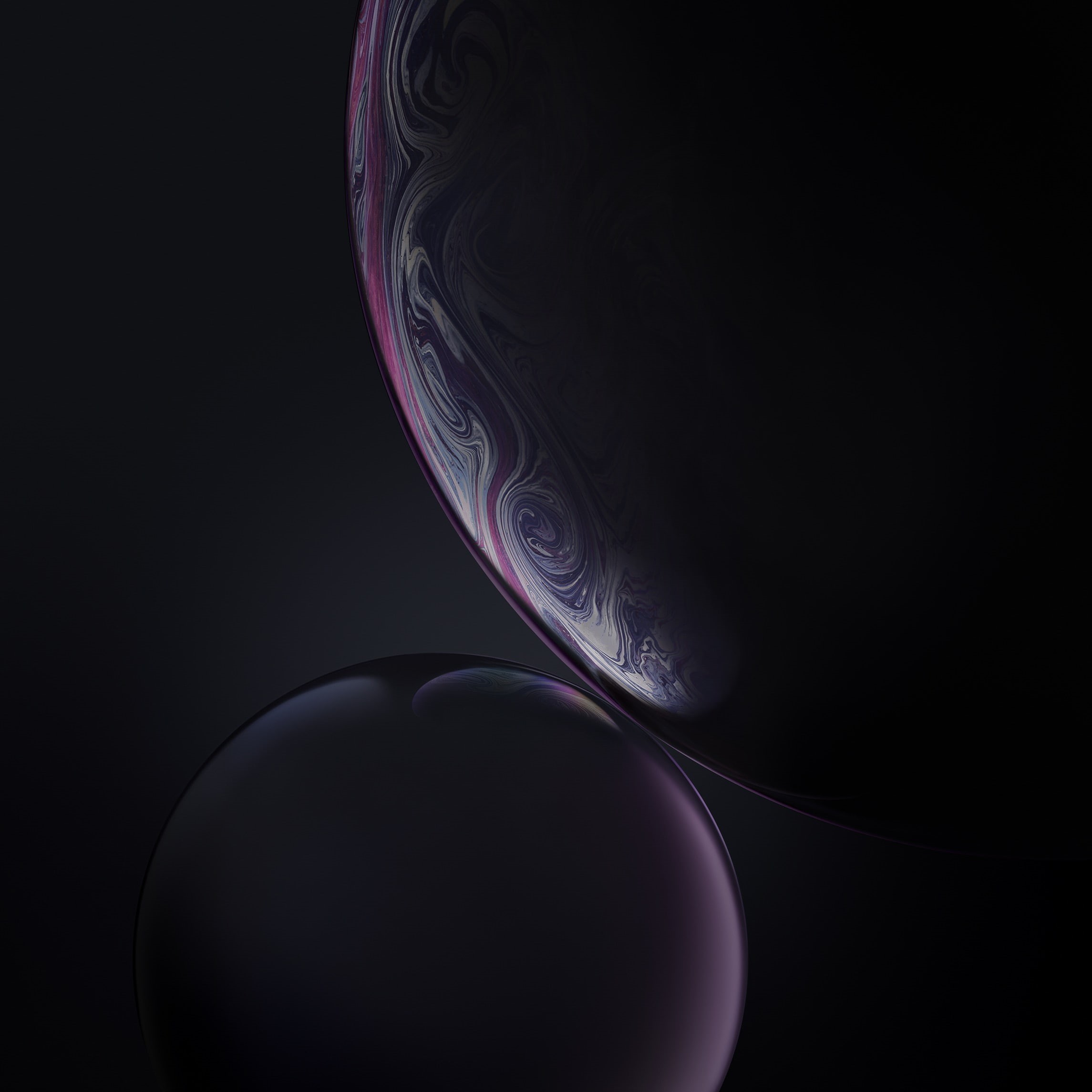 iOS 12, Gray, Stock, 1080P, HD, Bubbles, iPhone XR, Phone HD Wallpaper