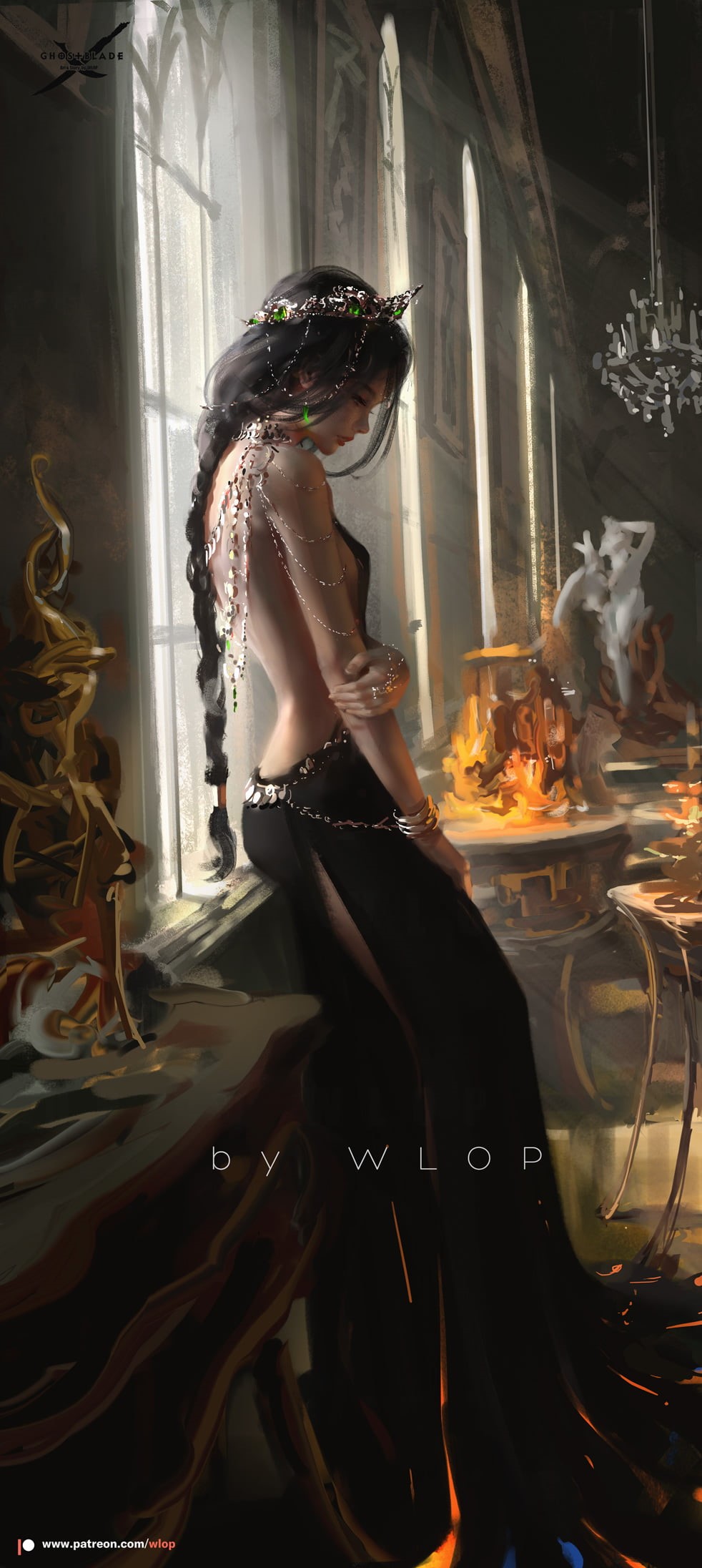 1080P, digital painting, fantasy girl, WLOP, GhostBlade ( comics ), Phone HD Wallpaper