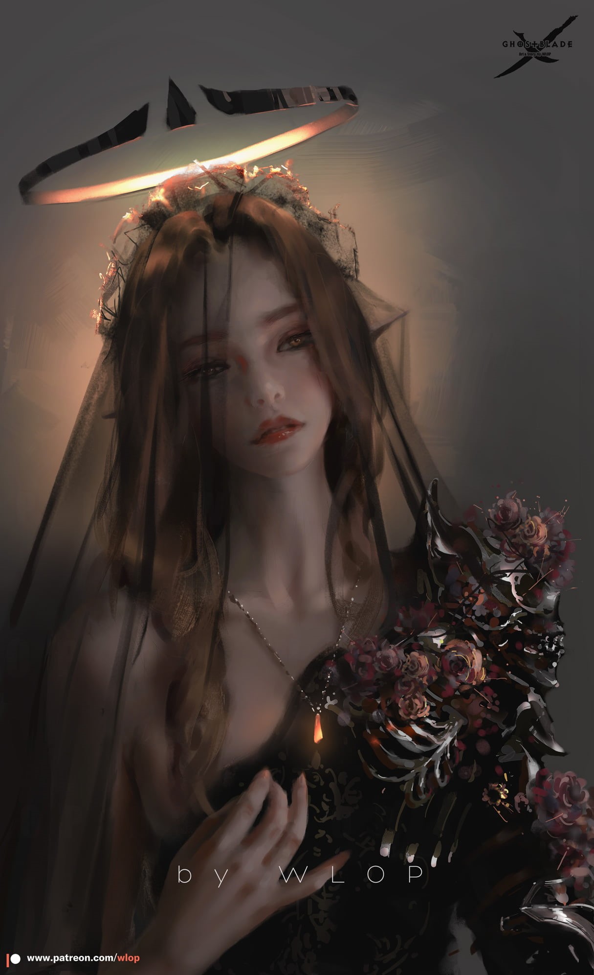 WLOP, GhostBlade ( comics ), digital art, fantasy girl, 1080P, Phone HD Wallpaper