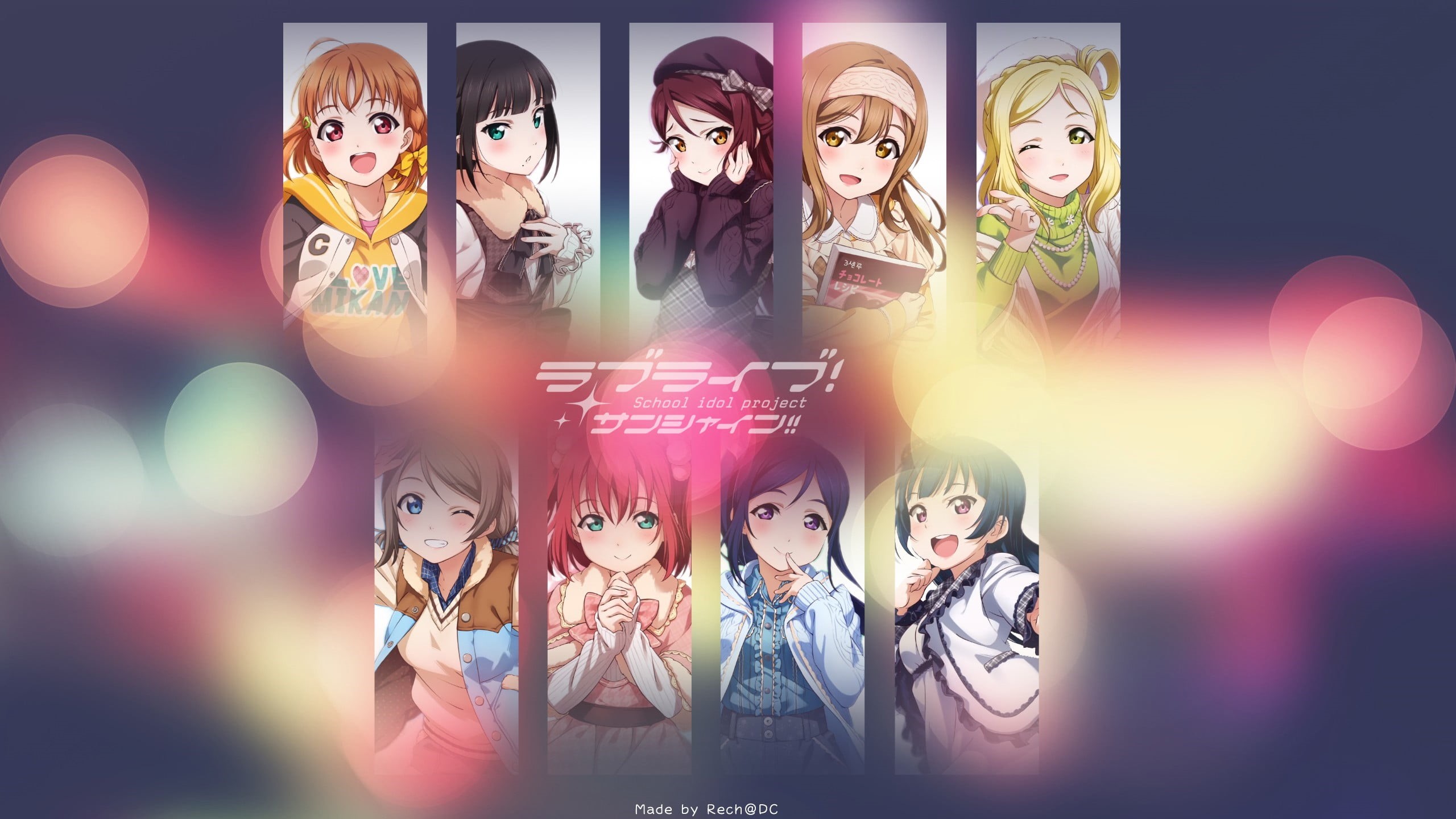 females, group of people, smiling, group, emotion, happiness, teenager, crowd, people, adult, 2K, assorted, bokeh, Love Live!, Kurosawa Ruby, Kurosawa Dia, HD Wallpaper