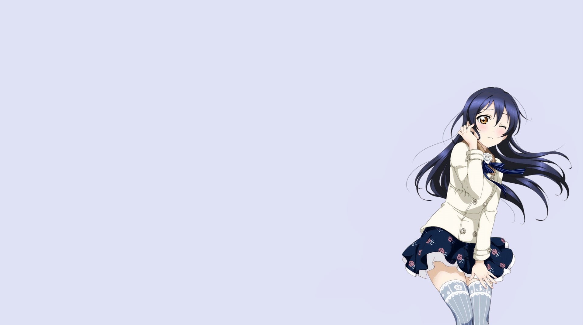 young adult, standing, fashion, young women, women, hair, technology, beauty, 720P, three quarter length, studio shot, indoors, Love Live!, colored background, HD Wallpaper